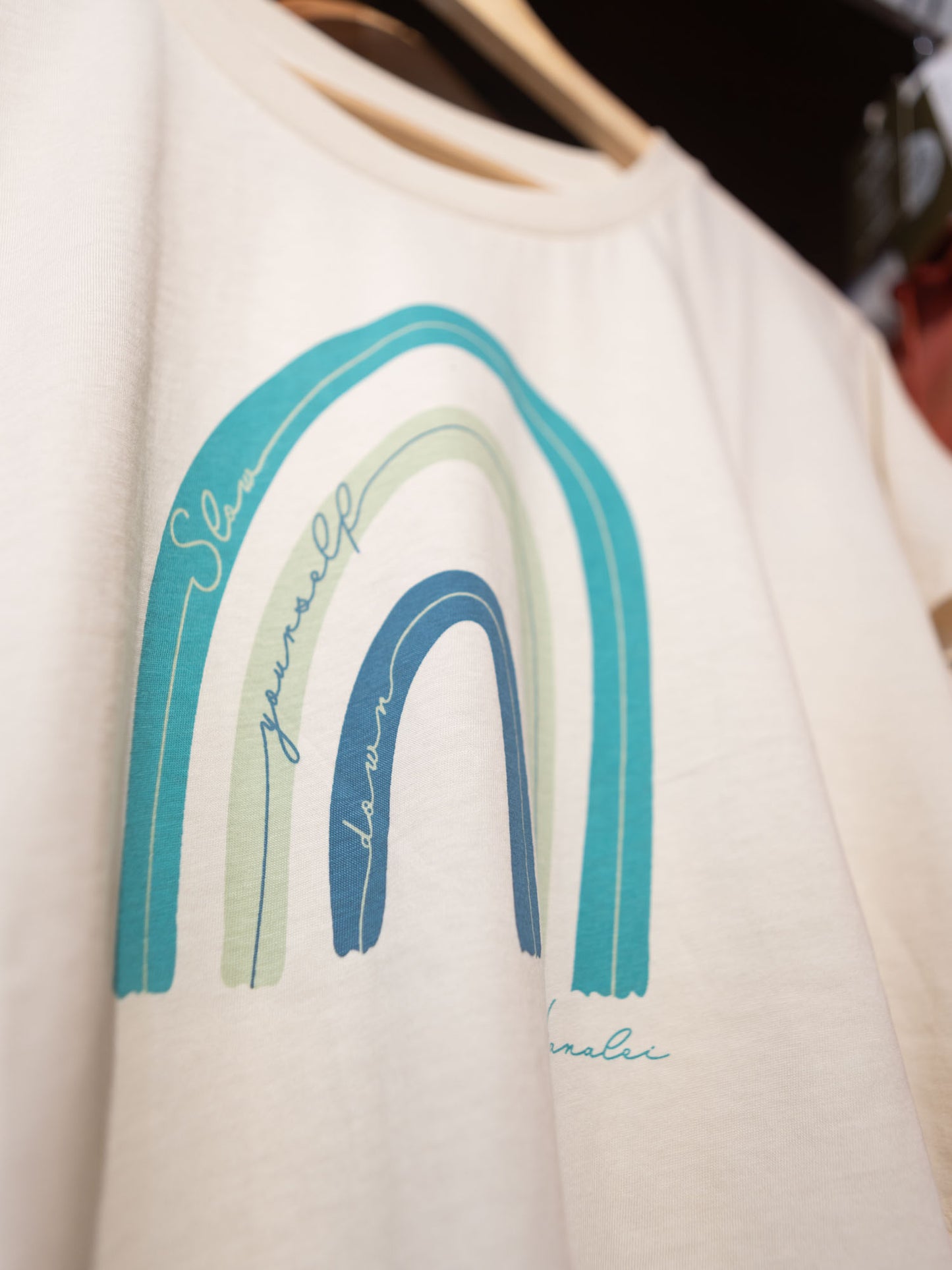 Dainty Rainbow Moon Crop | Organic Cotton | Slow Yourself Down - Womens Shirts