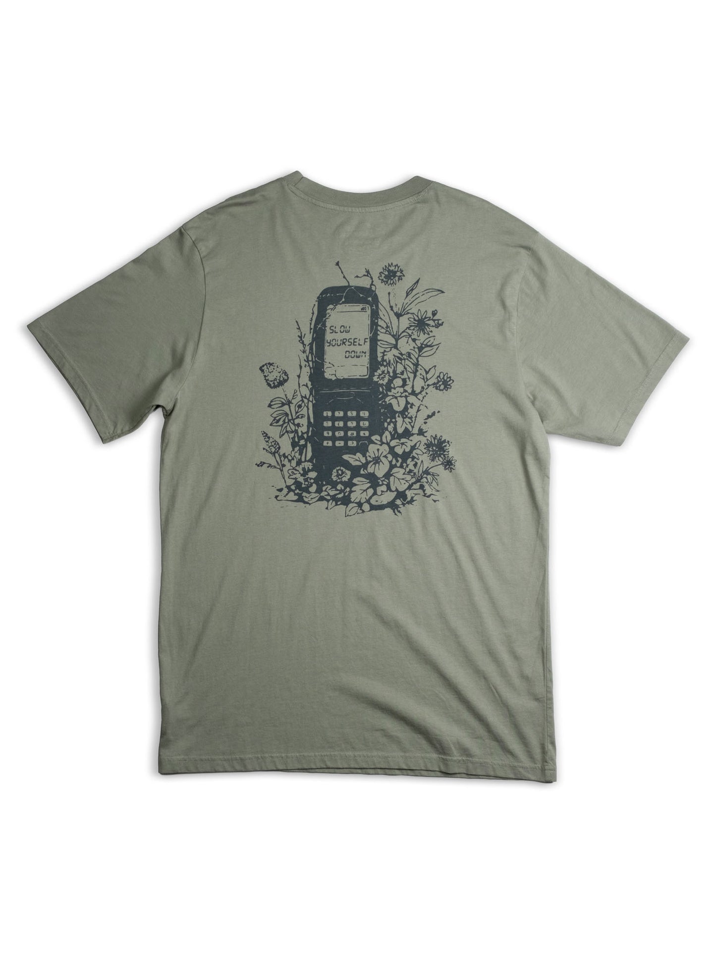 Flip Phone Tee | Organic Cotton | Slow Yourself Down - Mens Shirts