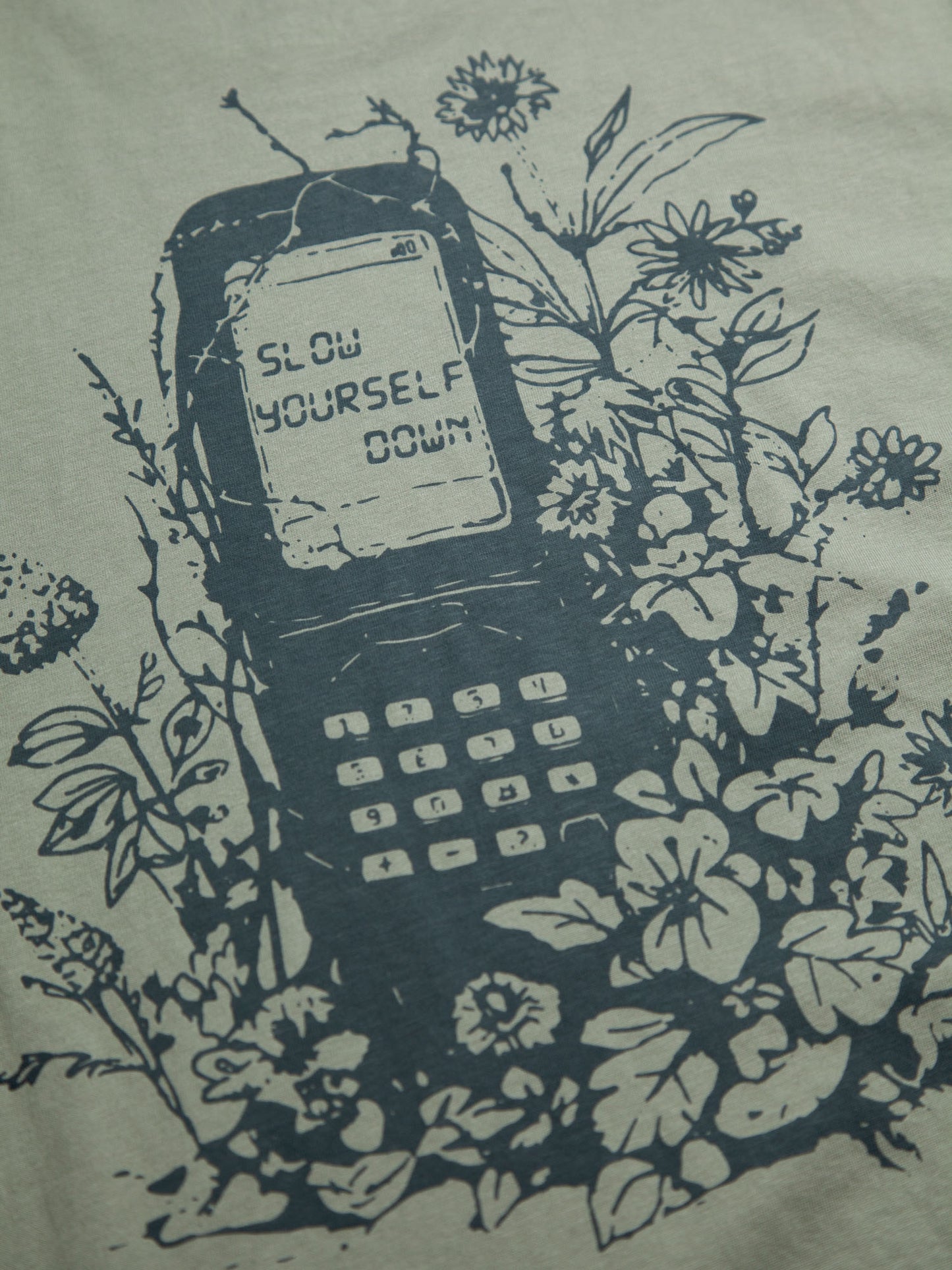 Flip Phone Tee | Organic Cotton | Slow Yourself Down - Mens Shirts