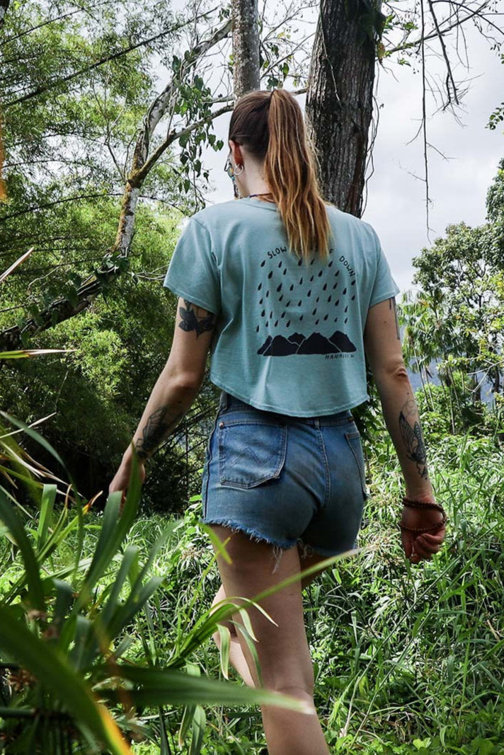 Hanalei Rain Moon Crop | Organic Cotton | Slow Yourself Down - Womens Shirts