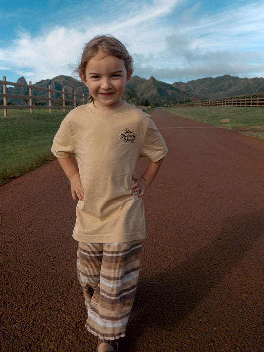 Kids Natural Retro Tee | Organic Cotton | Slow Yourself Down - Kids Shirts