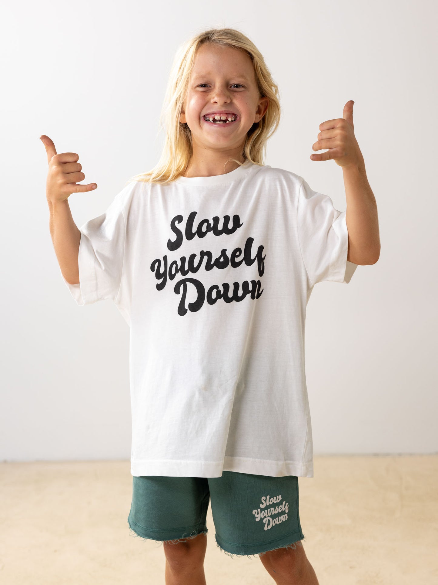 Kids Retro Tee | Organic Cotton | Slow Yourself Down - Kids Shirts