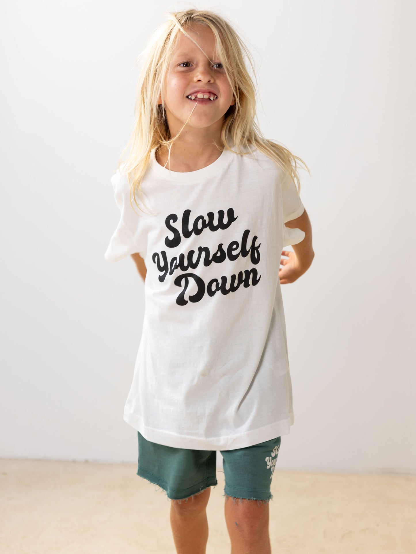 Kids Retro Tee | Organic Cotton | Slow Yourself Down - Kids Shirts