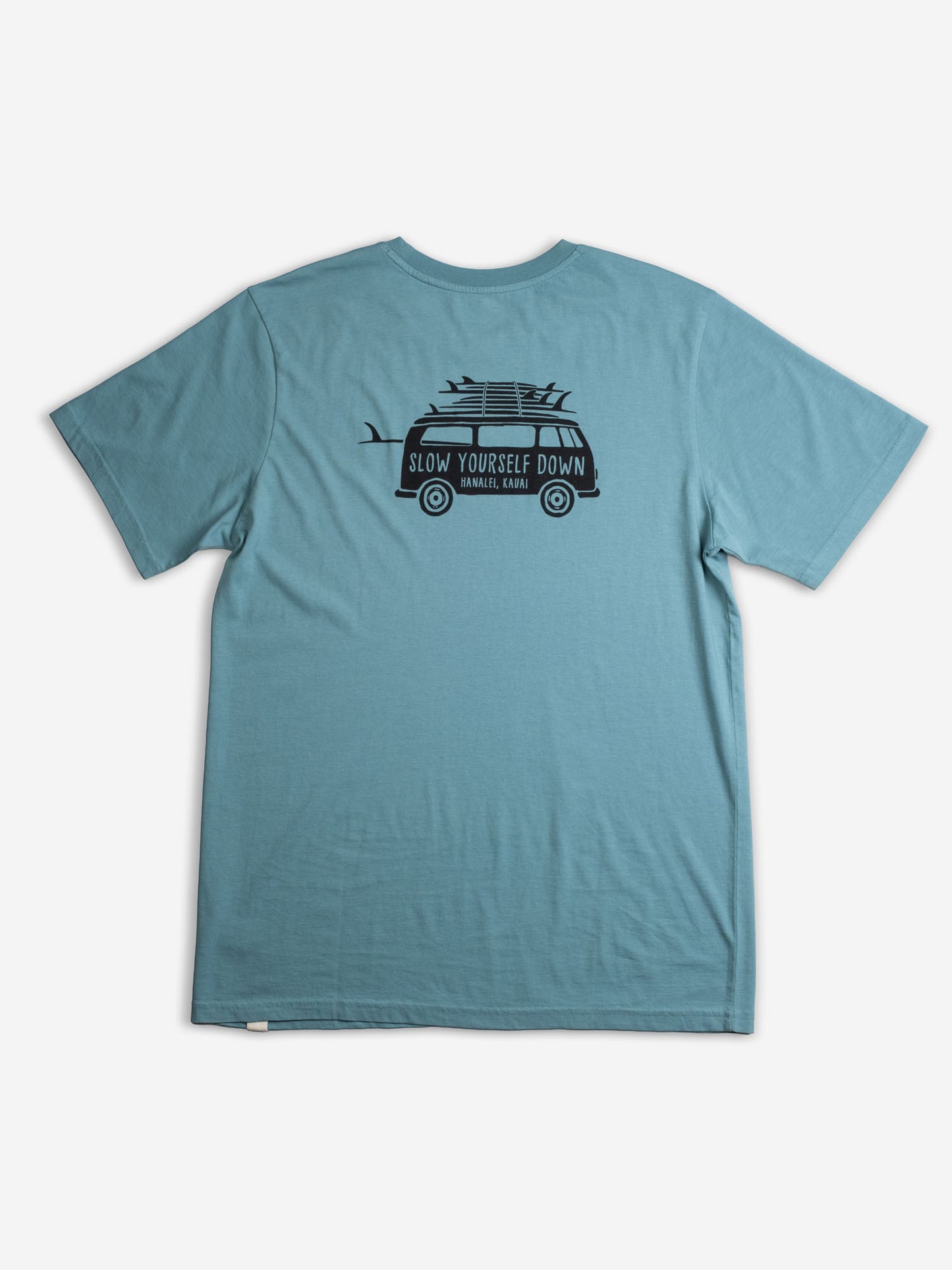 Mineral Blue Surf Van Tee | Organic Cotton | Slow Yourself Down - Mens Shirts