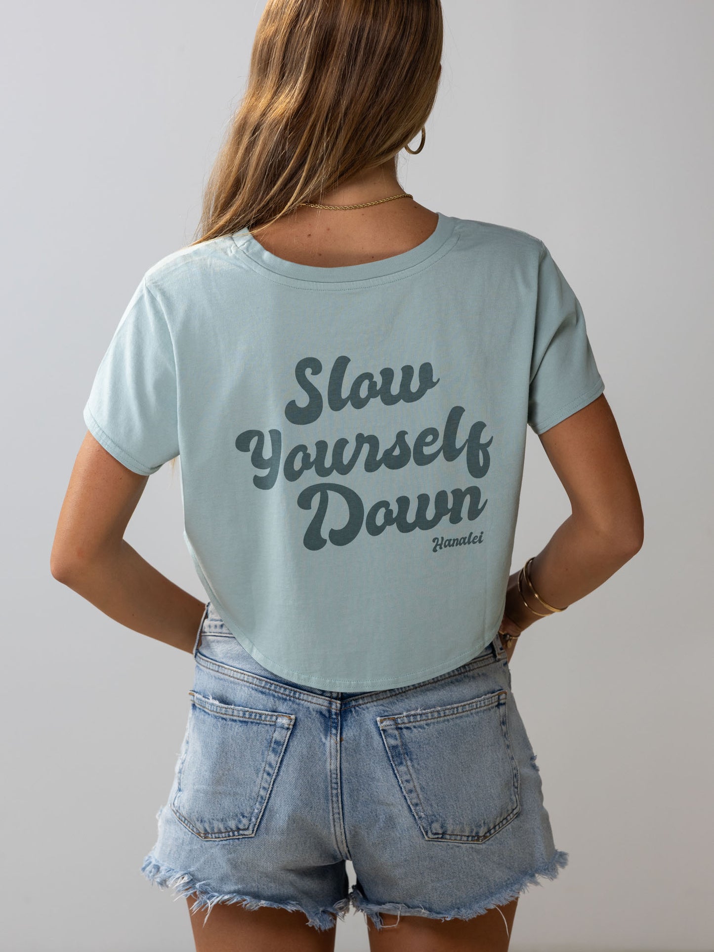 Mist Moon Crop | Organic Cotton | Slow Yourself Down - Womens Shirts