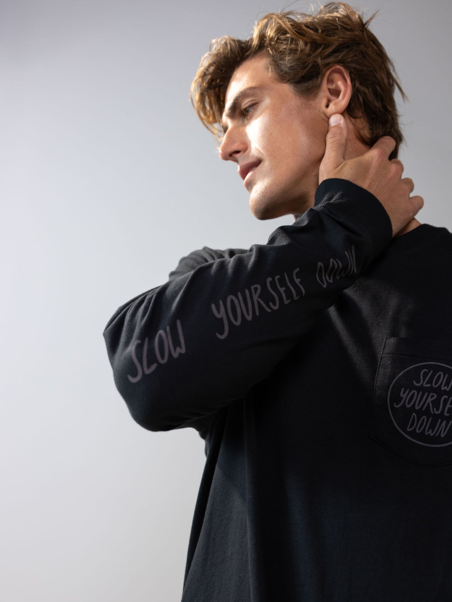 Moon Phase L/S Tee | Organic Cotton | Slow Yourself Down - Mens Shirts