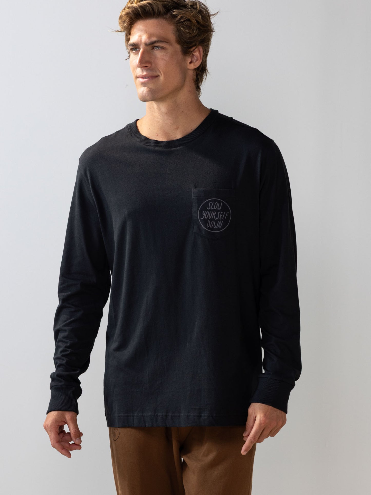 Moon Phase L/S Tee | Organic Cotton | Slow Yourself Down - Mens Shirts