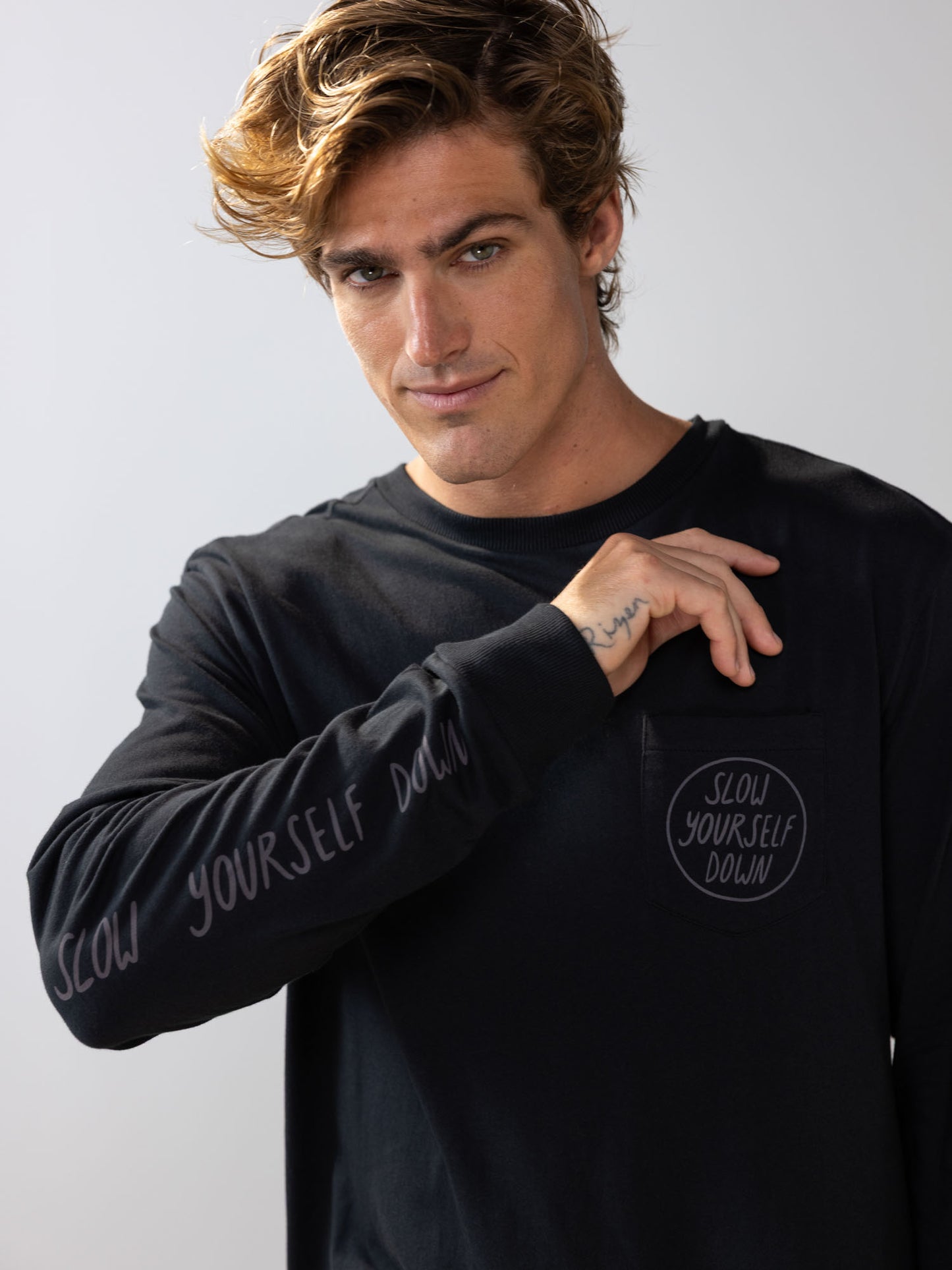 Moon Phase L/S Tee | Organic Cotton | Slow Yourself Down - Mens Shirts