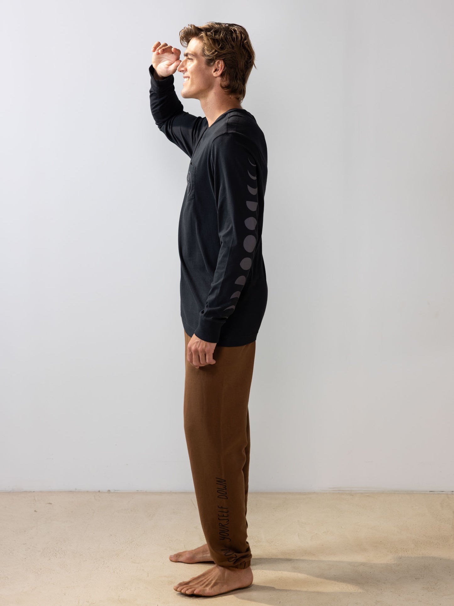 Moon Phase L/S Tee | Organic Cotton | Slow Yourself Down - Mens Shirts
