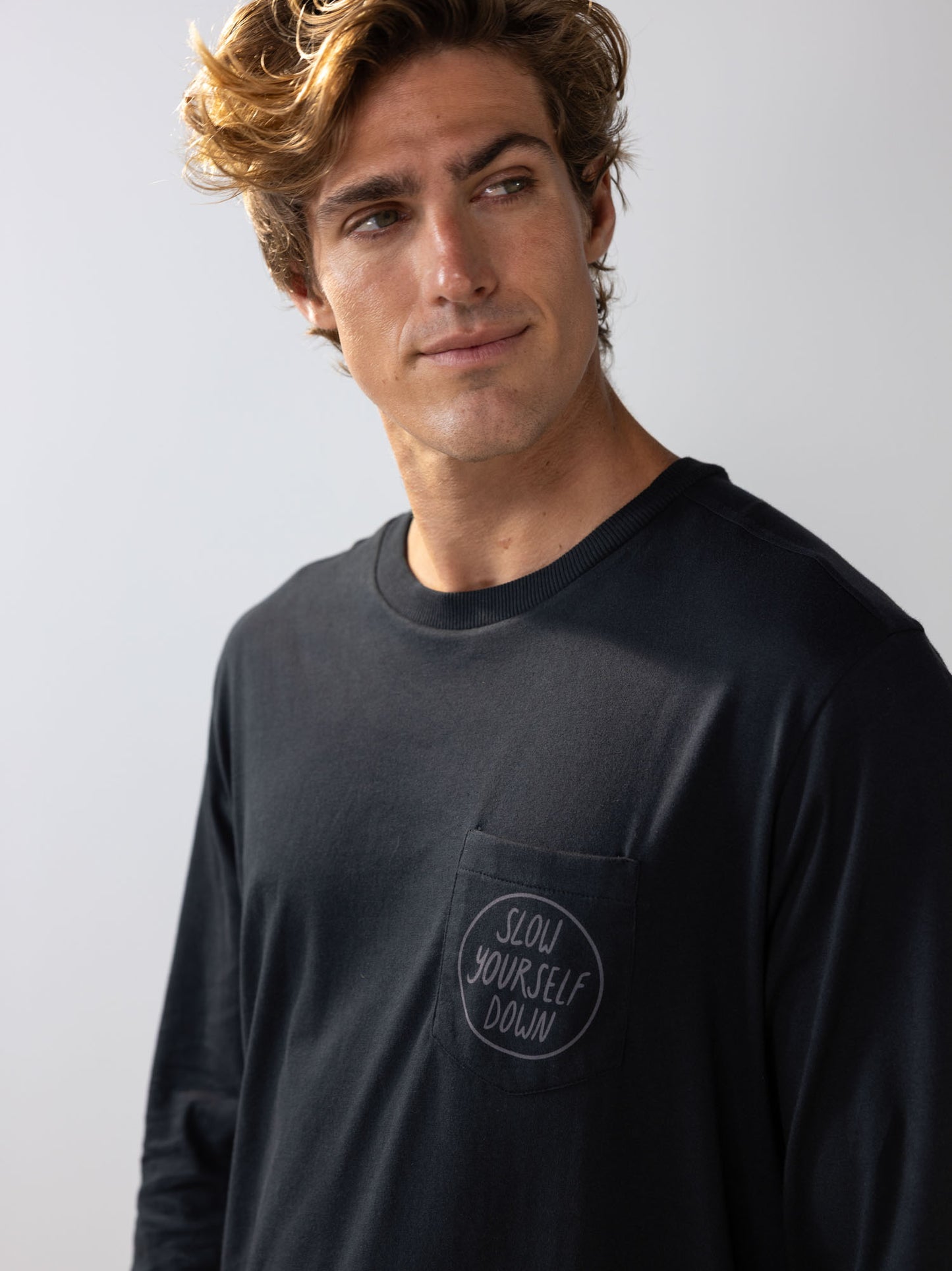 Moon Phase L/S Tee | Organic Cotton | Slow Yourself Down - Mens Shirts