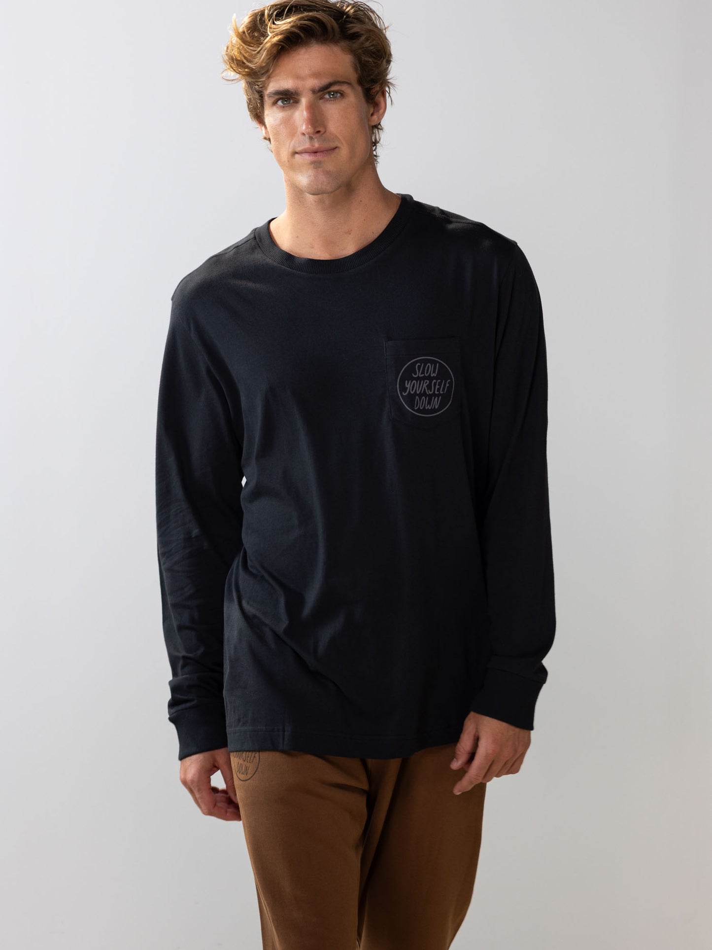 Moon Phase L/S Tee | Organic Cotton | Slow Yourself Down - Mens Shirts