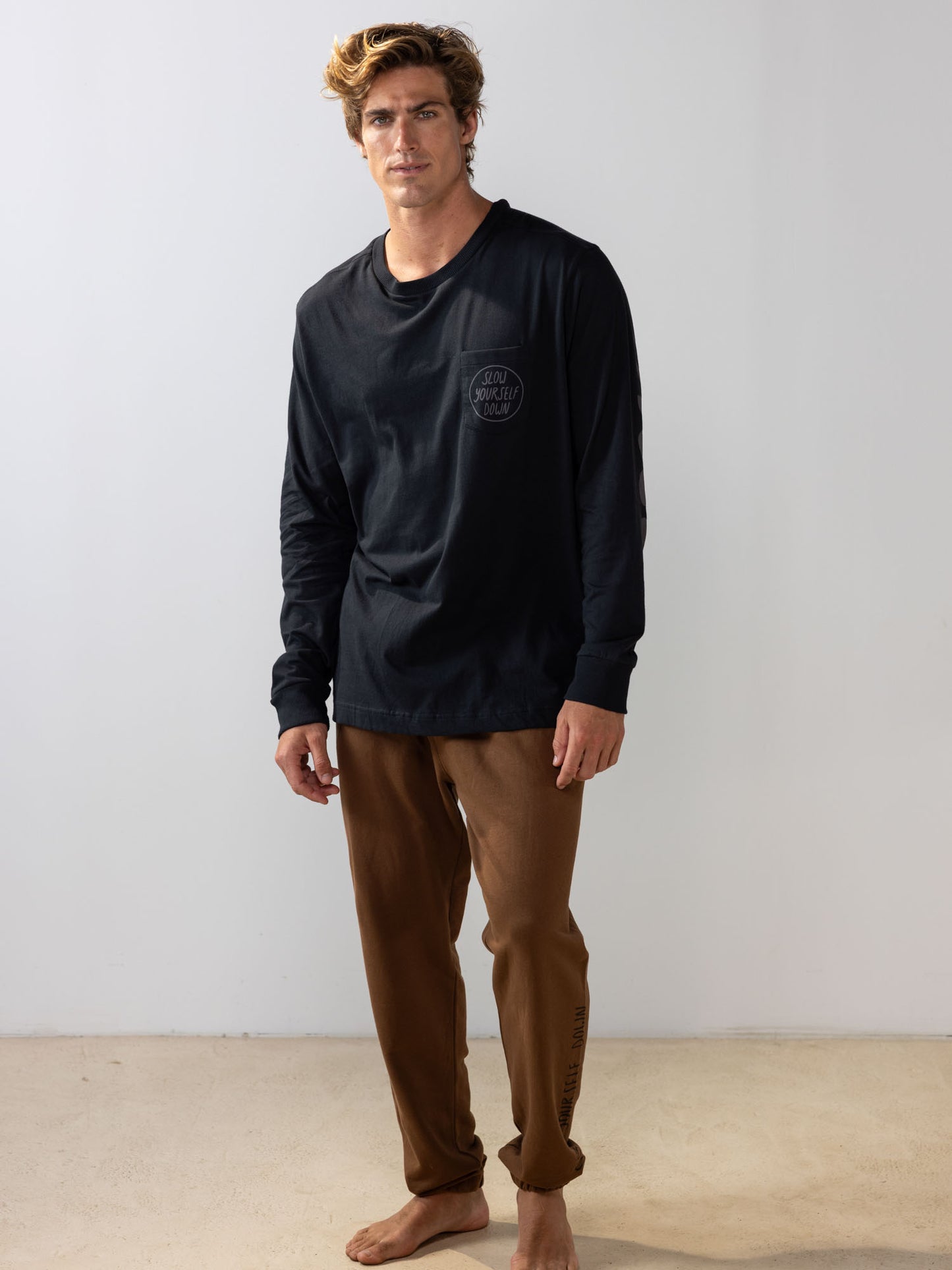 Moon Phase L/S Tee | Organic Cotton | Slow Yourself Down - Mens Shirts