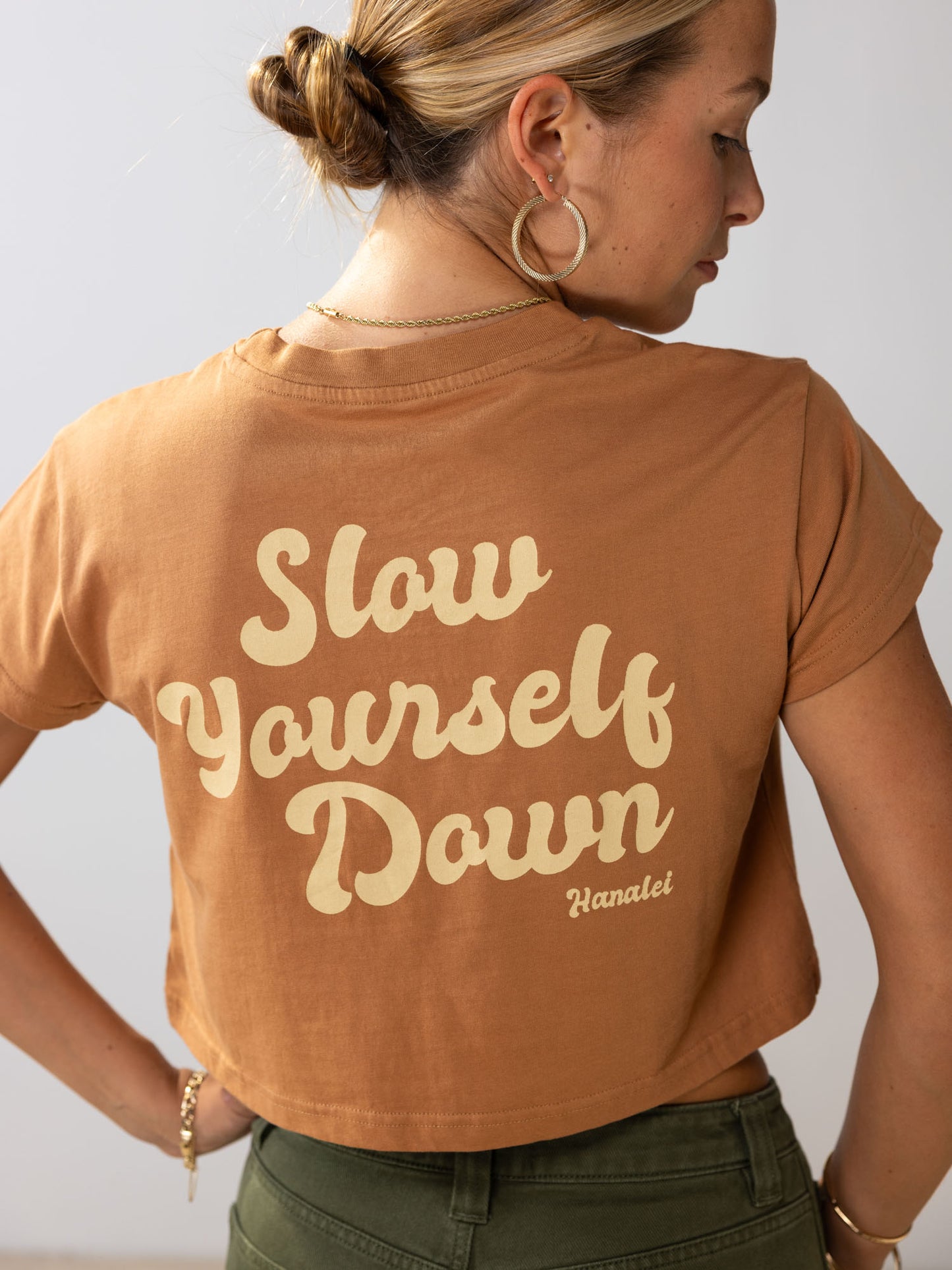 Retro Coffee Crop Tee | Organic Cotton | Slow Yourself Down - Womens Shirts