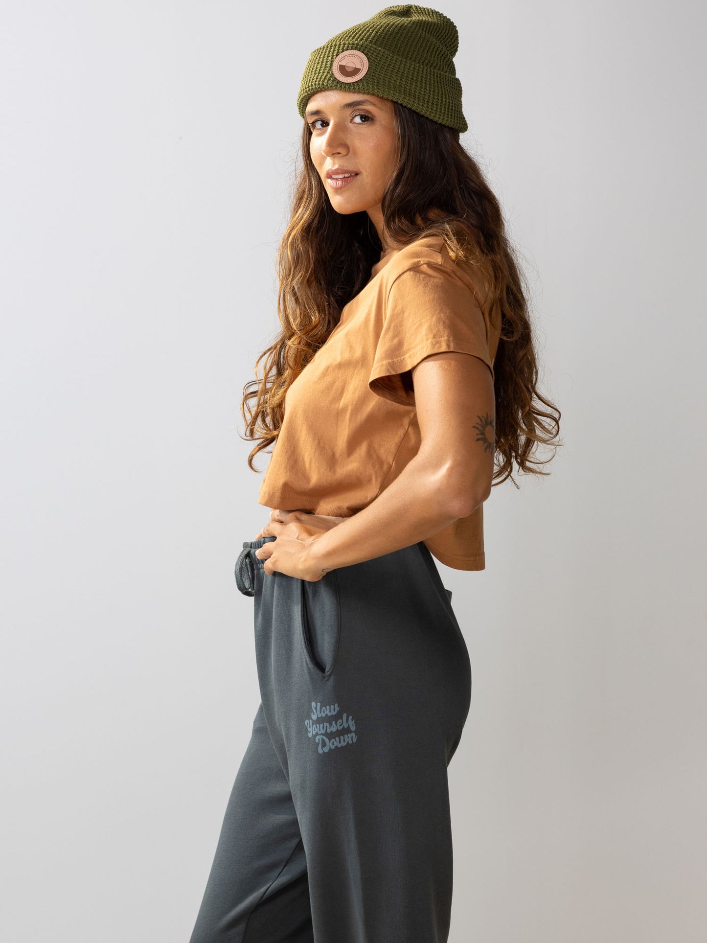 Retro Coffee Crop Tee | Organic Cotton | Slow Yourself Down - Womens Shirts