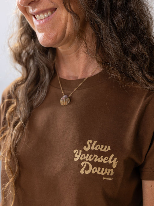 Retro Crop Tee | Organic Cotton | Slow Yourself Down - Womens Shirts