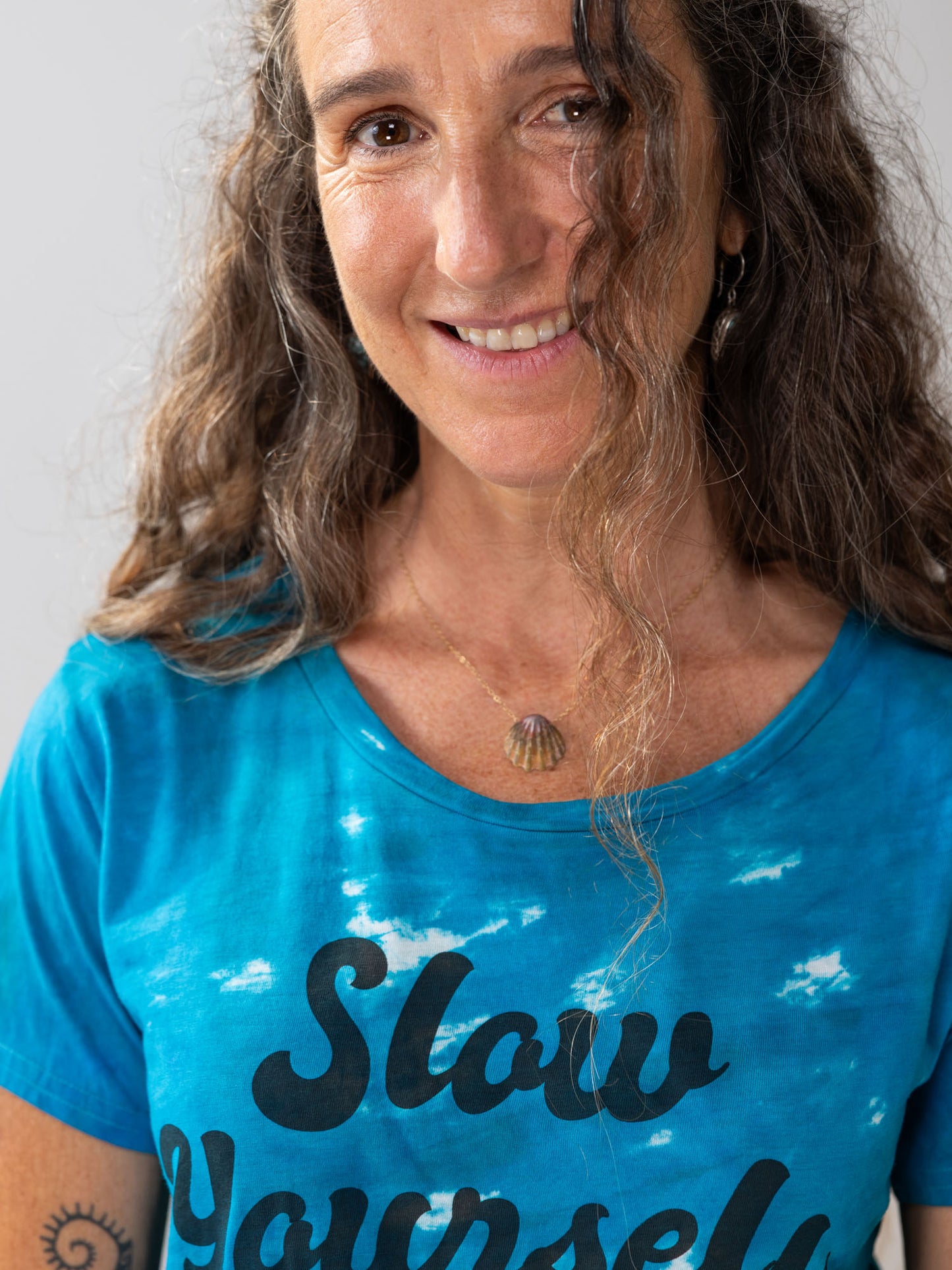 Retro Moon Crop Tie-Dye | Organic Cotton | Slow Yourself Down - Womens Shirts