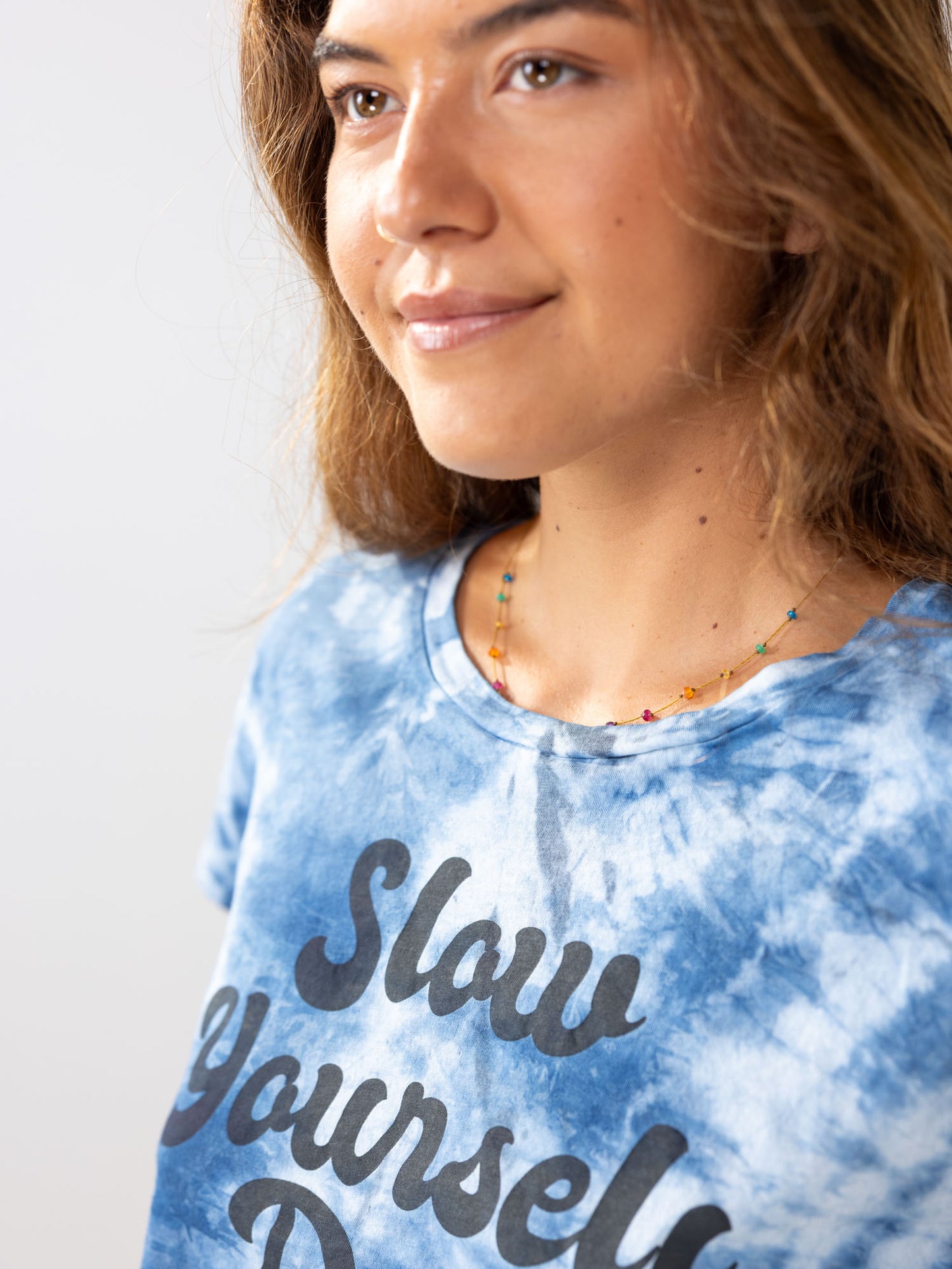 Retro Moon Crop Tie-Dye | Organic Cotton | Slow Yourself Down - Womens Shirts