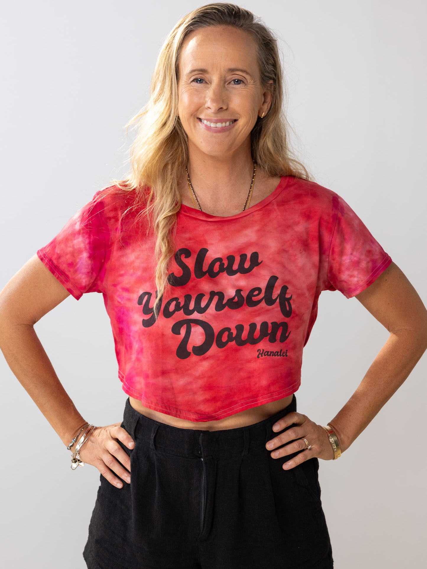 Retro Moon Crop Tie-Dye | Organic Cotton | Slow Yourself Down - Womens Shirts
