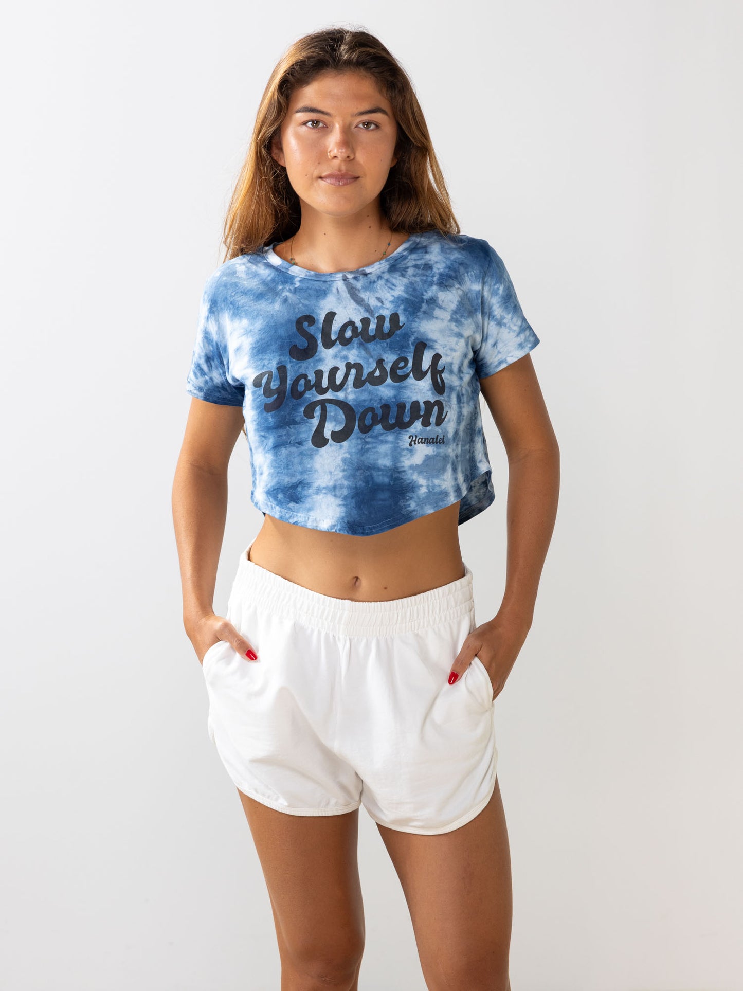 Retro Moon Crop Tie-Dye | Organic Cotton | Slow Yourself Down - Womens Shirts