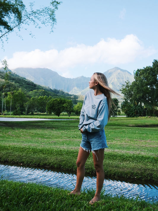 Retro Slate Crewneck - Slow Yourself Down