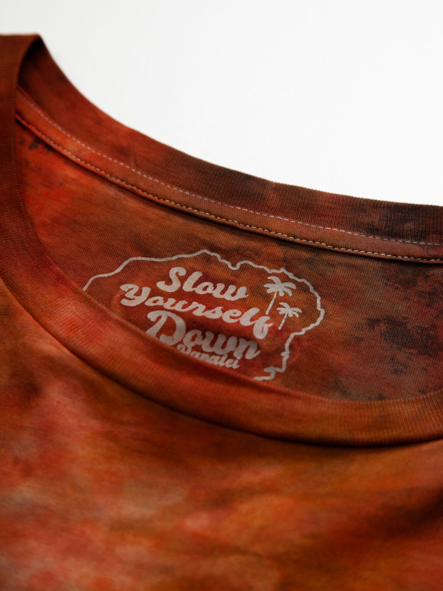 Retro Stamp Tie Dye Moon Crop | Organic Cotton | Slow Yourself Down - Womens Shirts