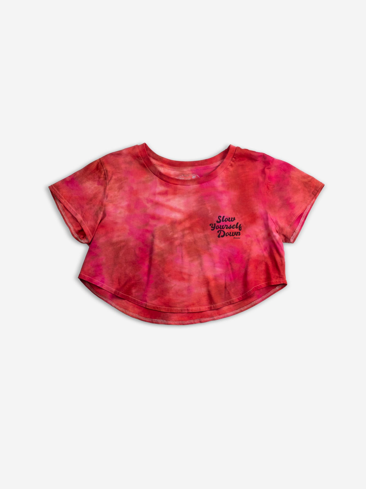 Retro Stamp Tie Dye Moon Crop | Organic Cotton | Slow Yourself Down - Womens Shirts