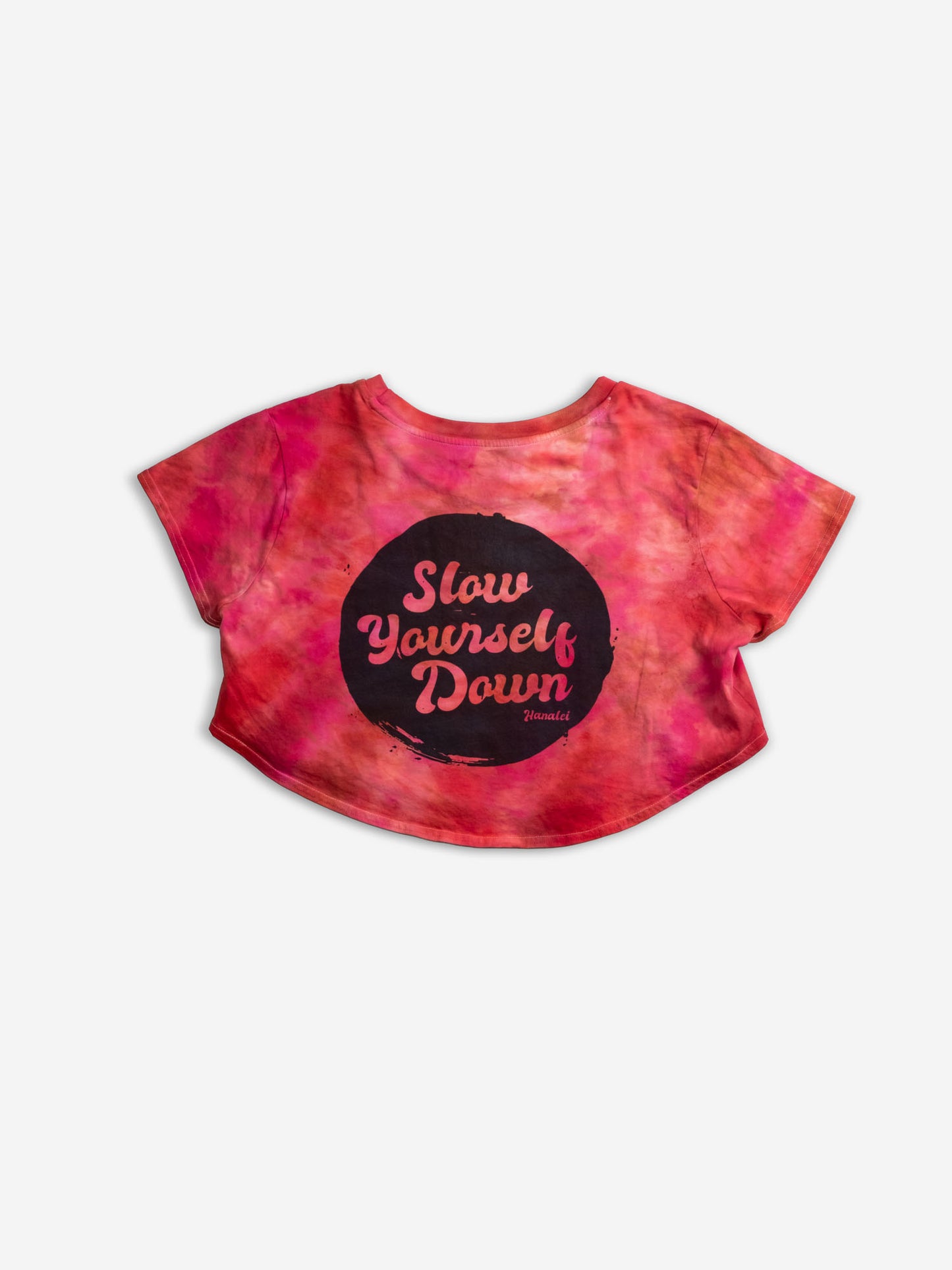 Retro Stamp Tie Dye Moon Crop | Organic Cotton | Slow Yourself Down - Womens Shirts