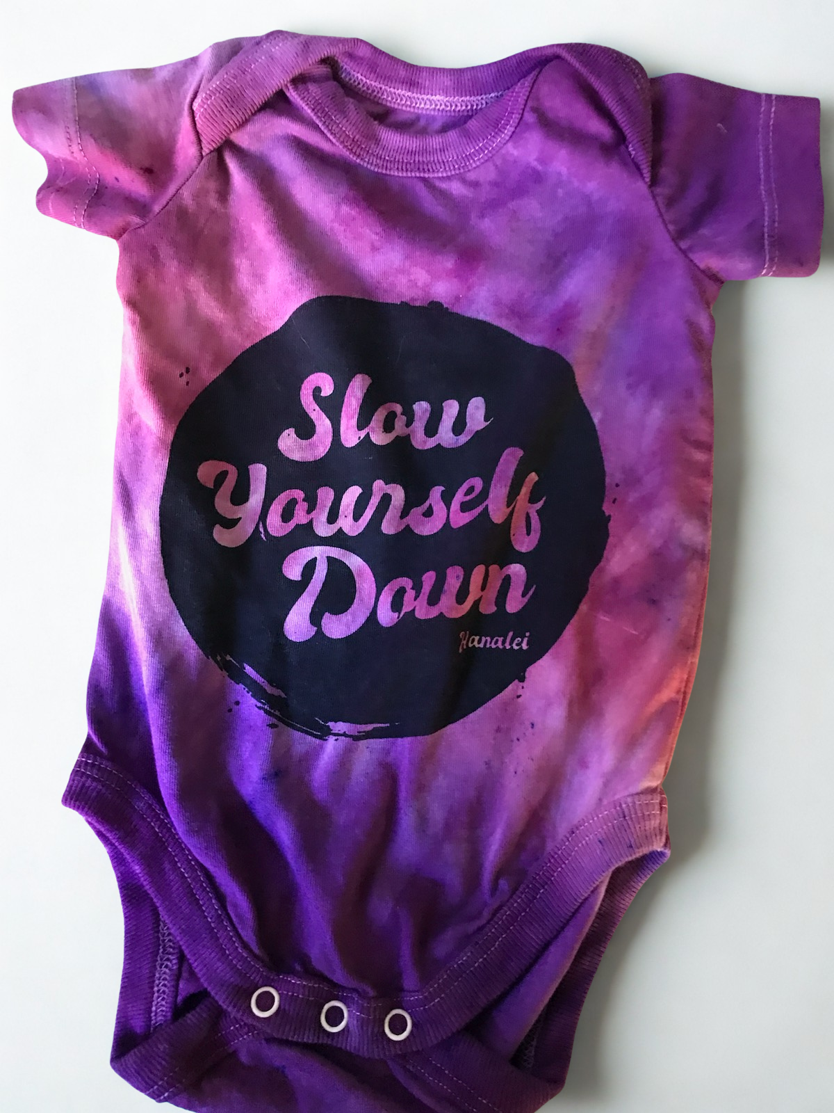 Retro Stamp Tie-Dye Onesie | Organic Cotton | Slow Yourself Down - Baby Onesie