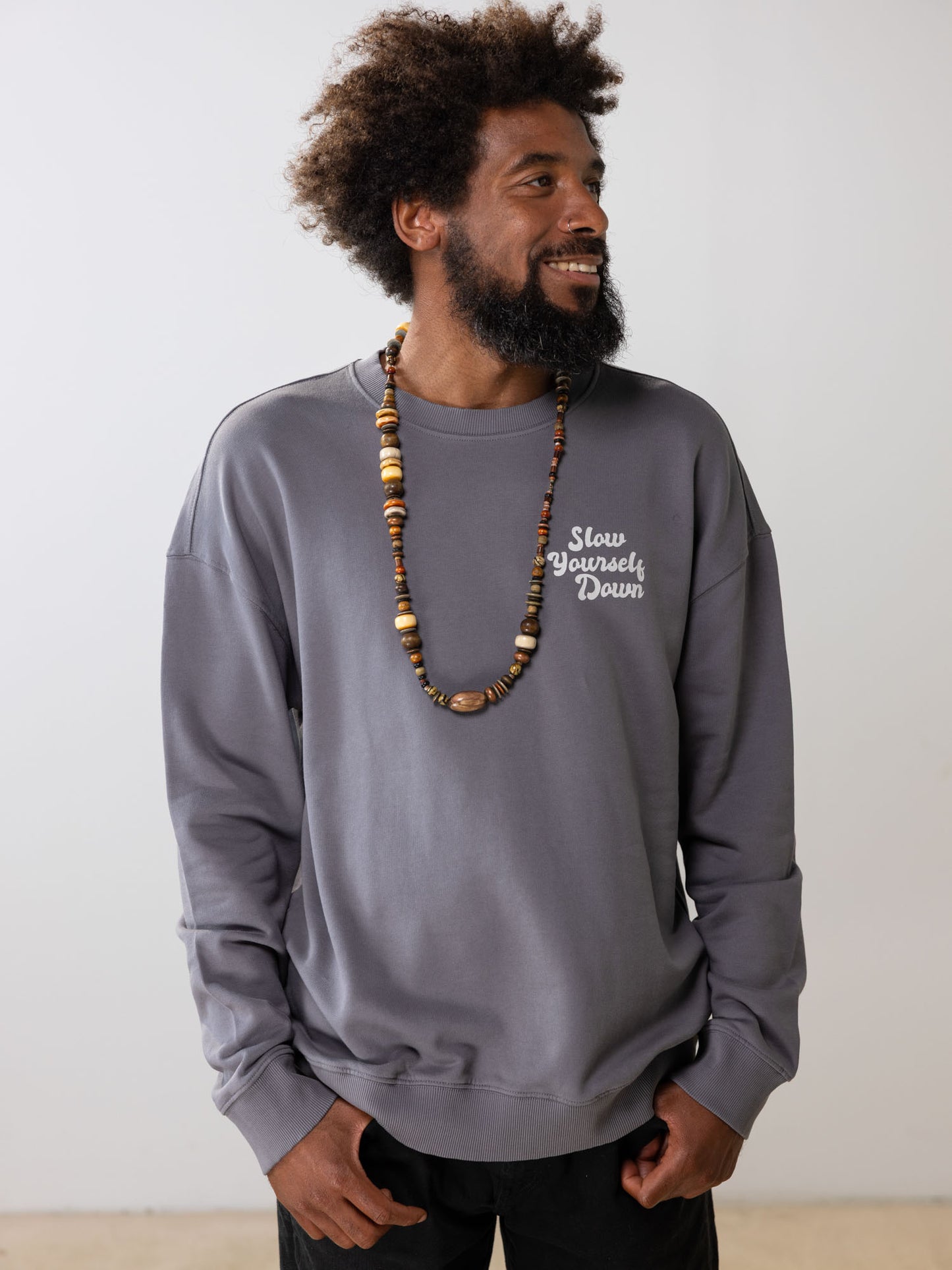 Retro Washed Crewneck | Organic Cotton | Slow Yourself Down - Crewneck