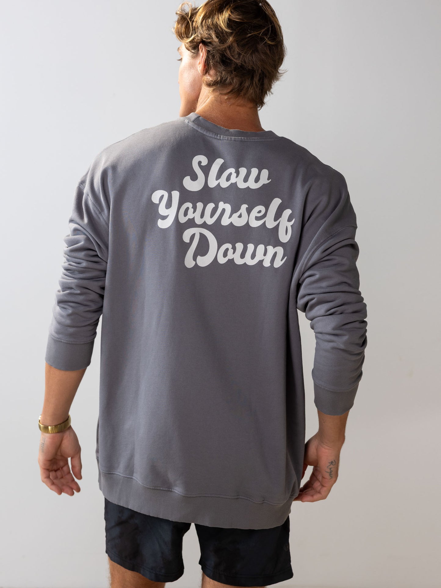 Retro Washed Crewneck | Organic Cotton | Slow Yourself Down - Crewneck