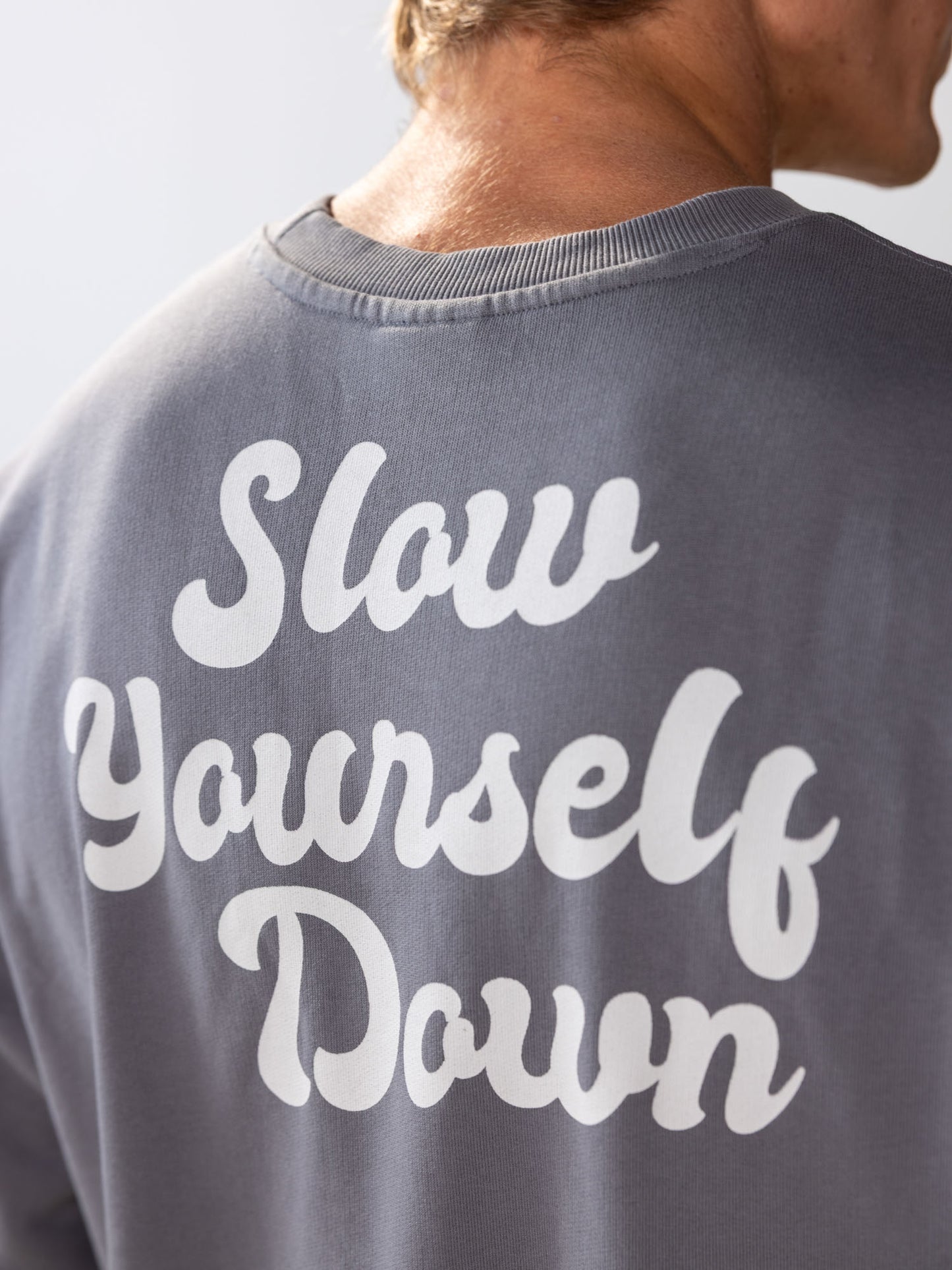 Retro Washed Crewneck | Organic Cotton | Slow Yourself Down - Crewneck