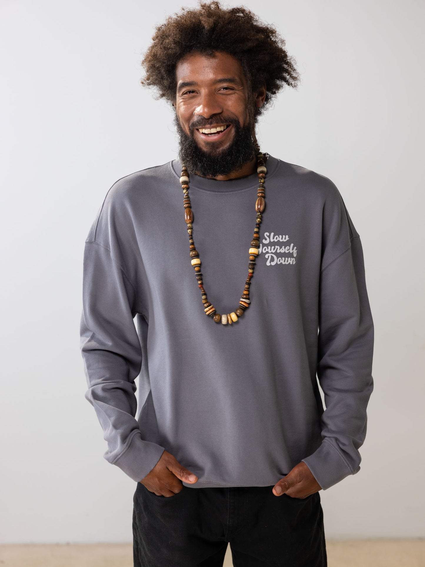 Retro Washed Crewneck | Organic Cotton | Slow Yourself Down - Crewneck