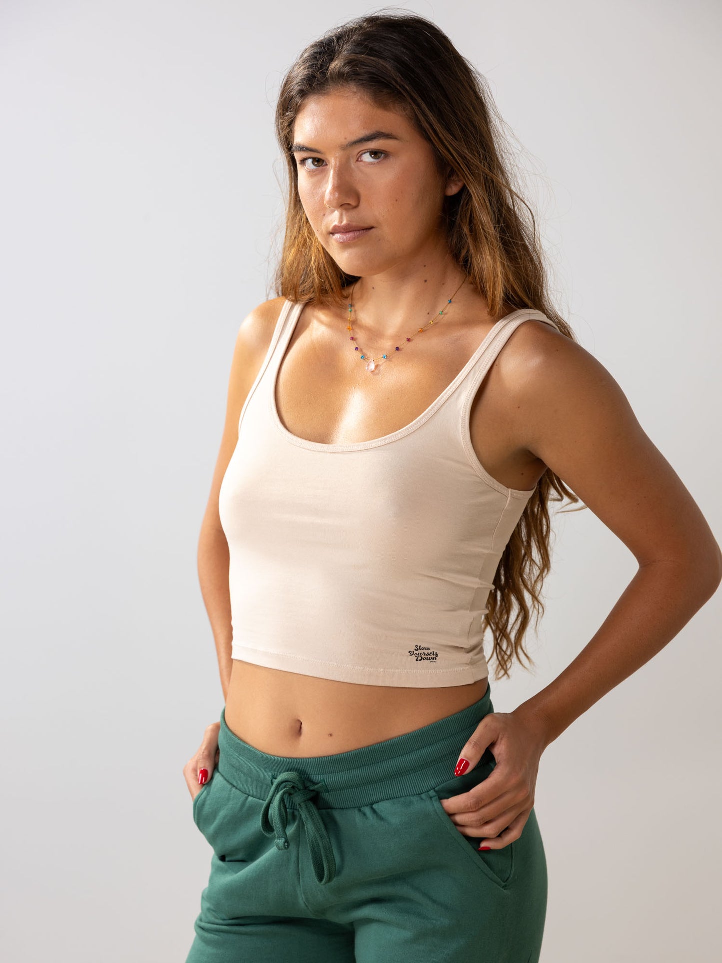 SYD Cropped Tank | Organic Cotton | Slow Yourself Down - Womens Shirts