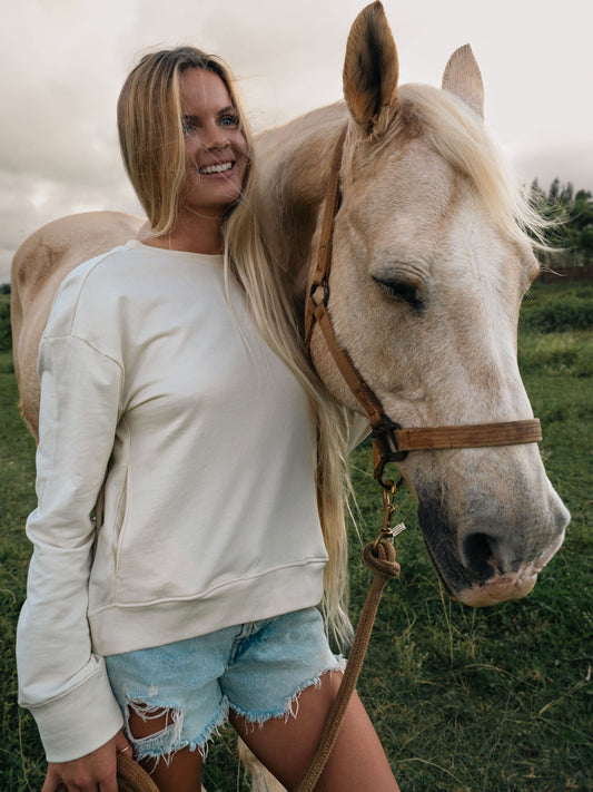 Sun and Wave Pocket Crewneck | Organic Cotton | Slow Yourself Down - Crewneck