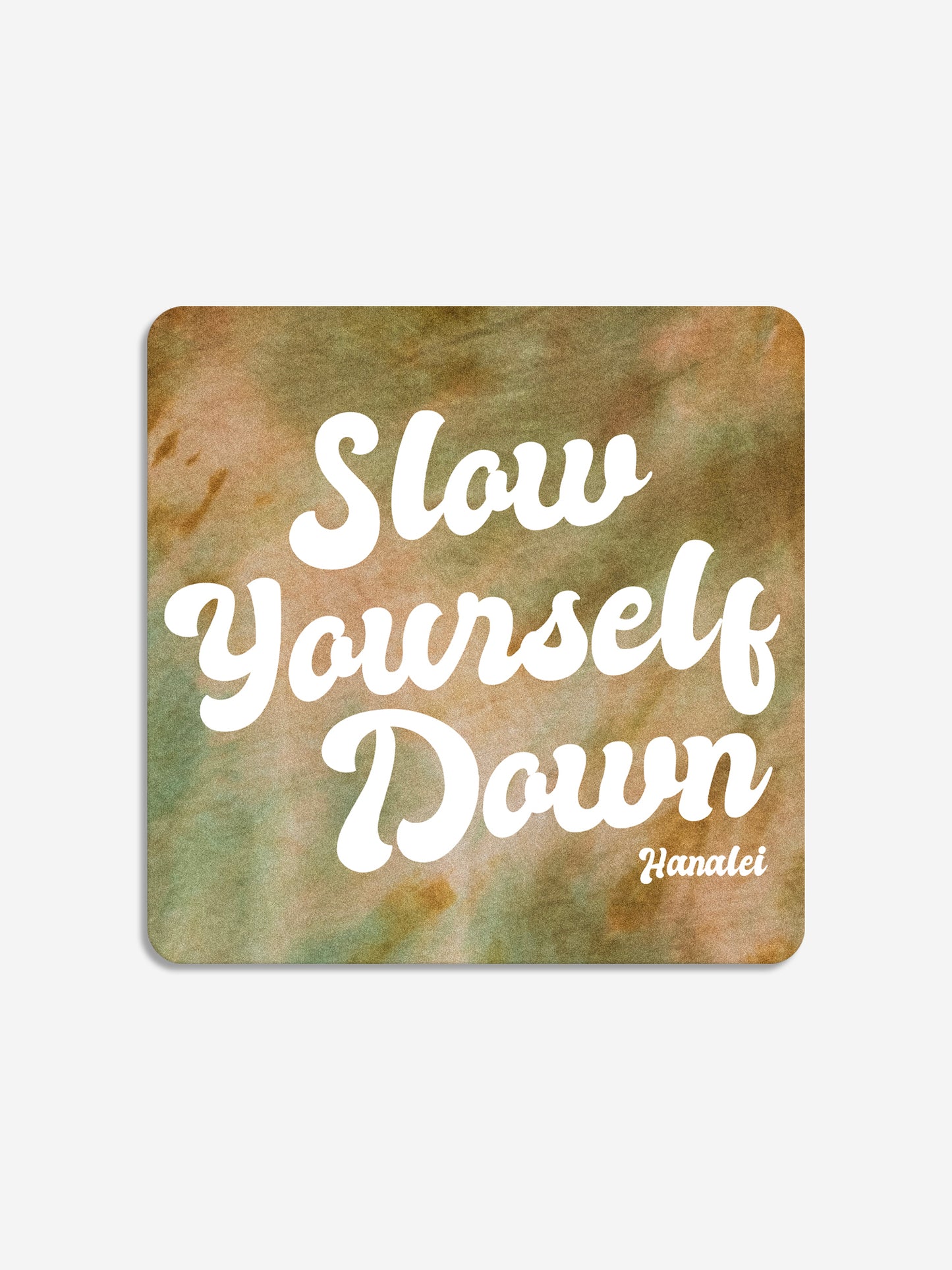 Tie Dye Retro Square Sticker | Slow Yourself Down