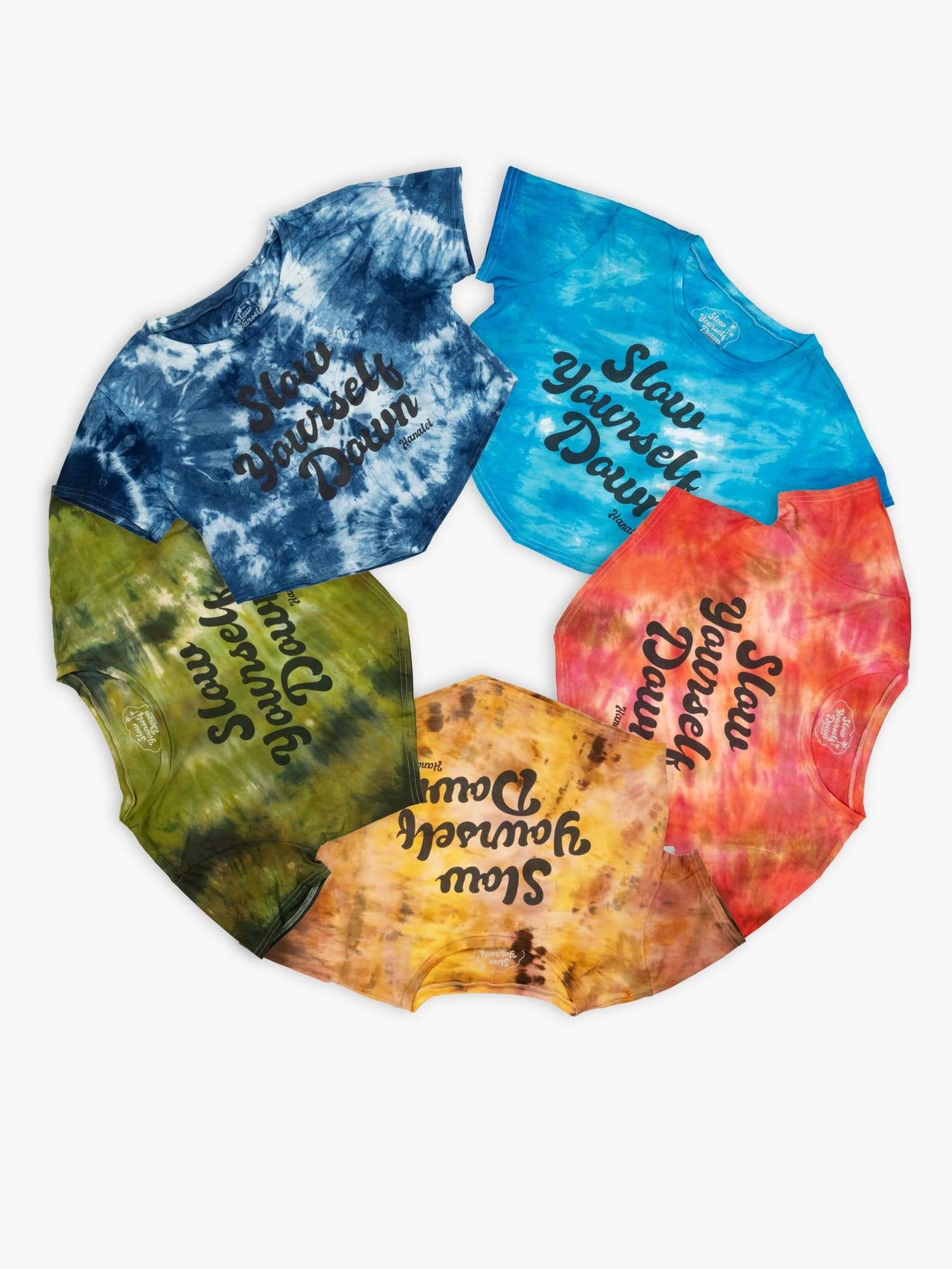 Slow Yourself Down organic cotton tie-dye
