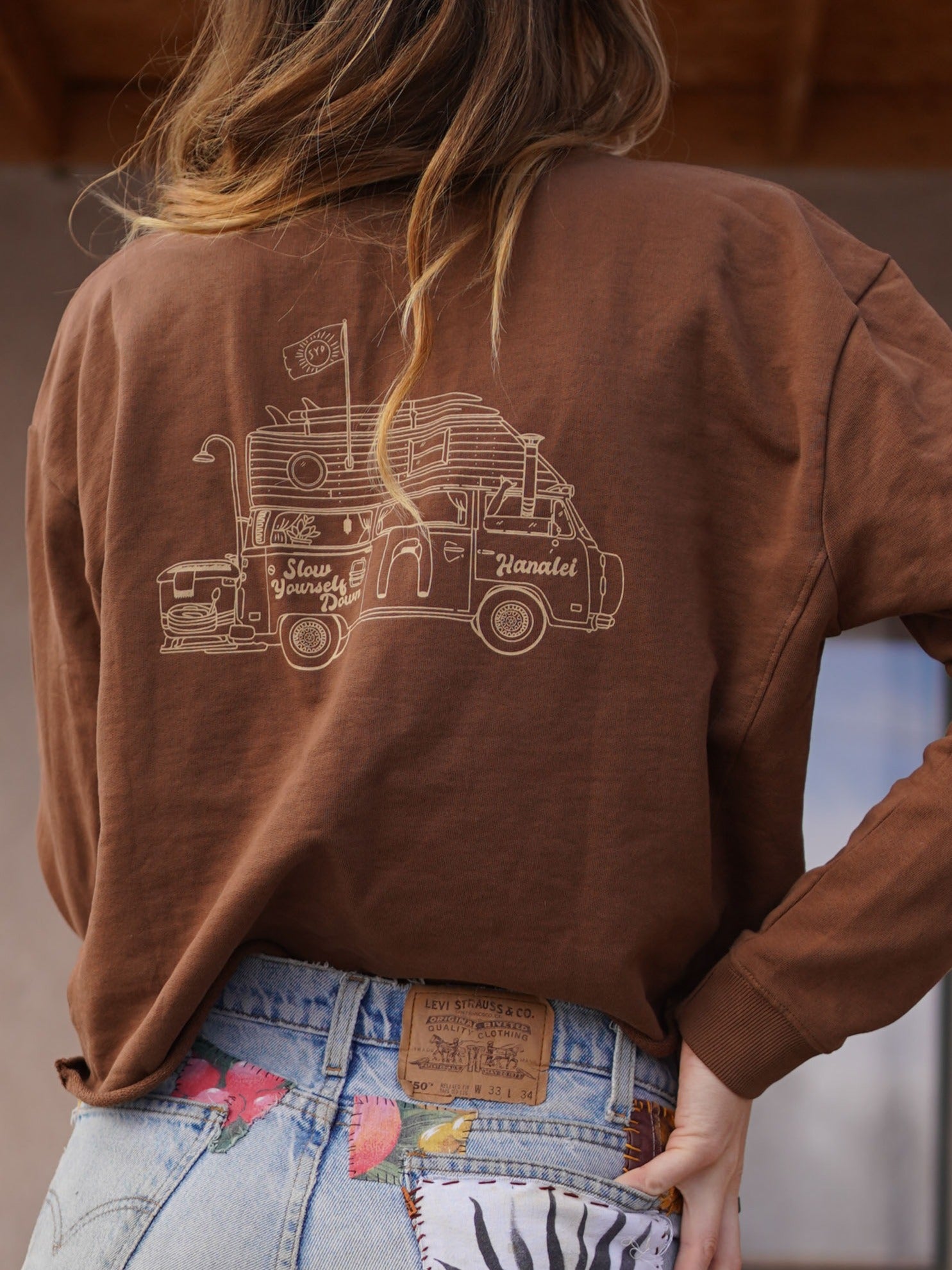 Adventure Van Crop Sweater | Organic Cotton | Slow Yourself Down