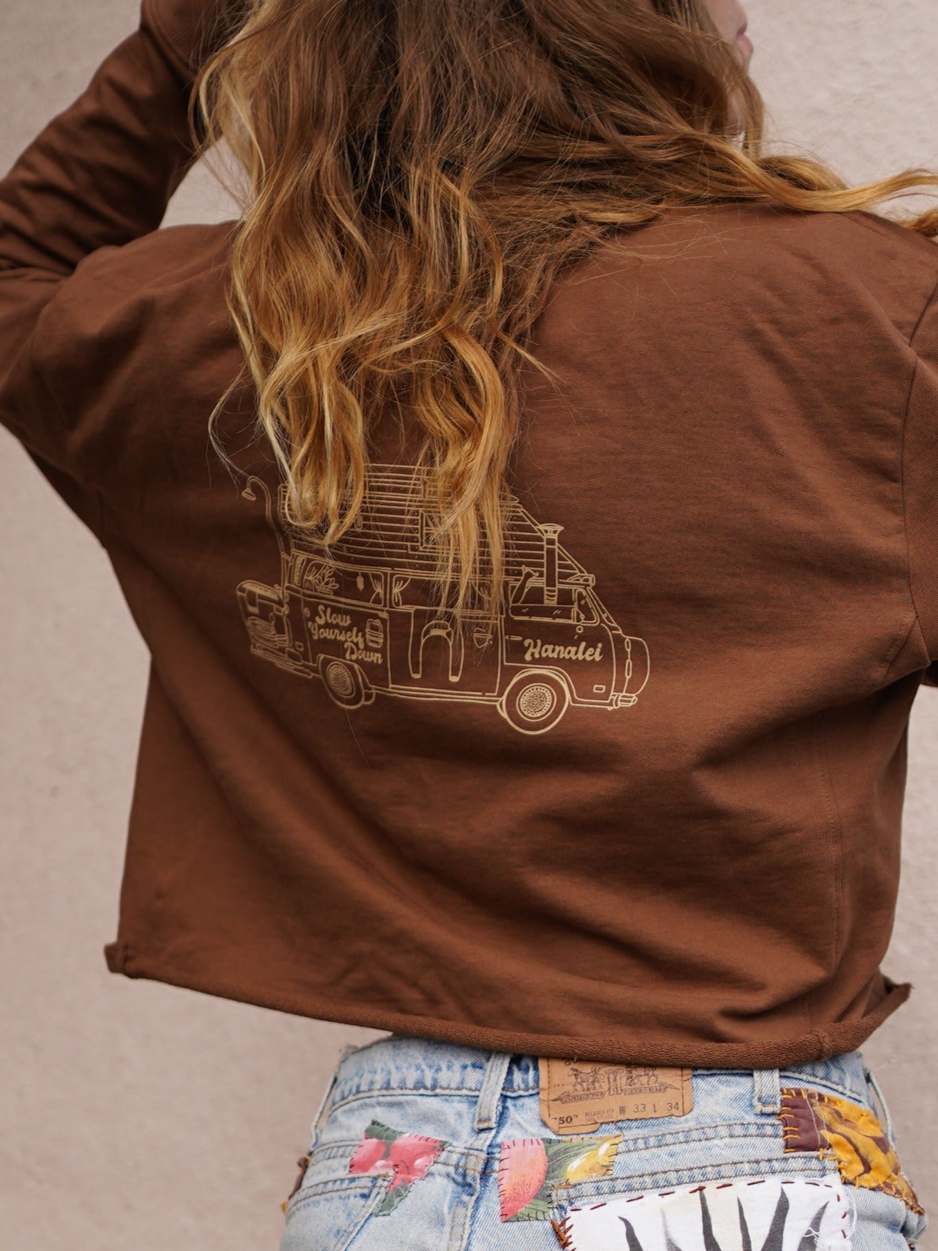 Adventure Van Crop Sweater | Organic Cotton | Slow Yourself Down