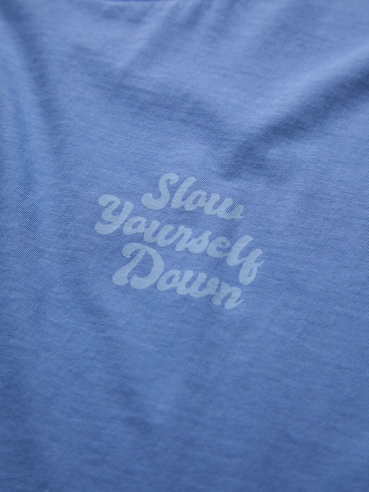 Blue Retro Moon Crop | Organic Cotton | Slow Yourself Down - Womens Shirts