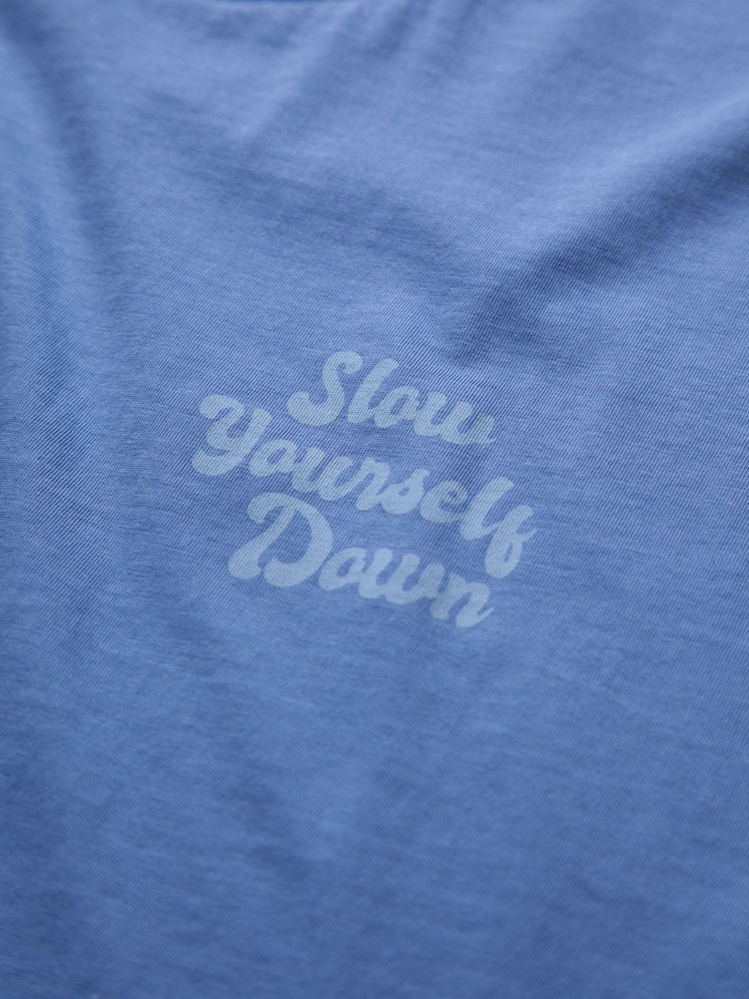 Blue Retro Moon Crop | Organic Cotton | Slow Yourself Down - Womens Shirts
