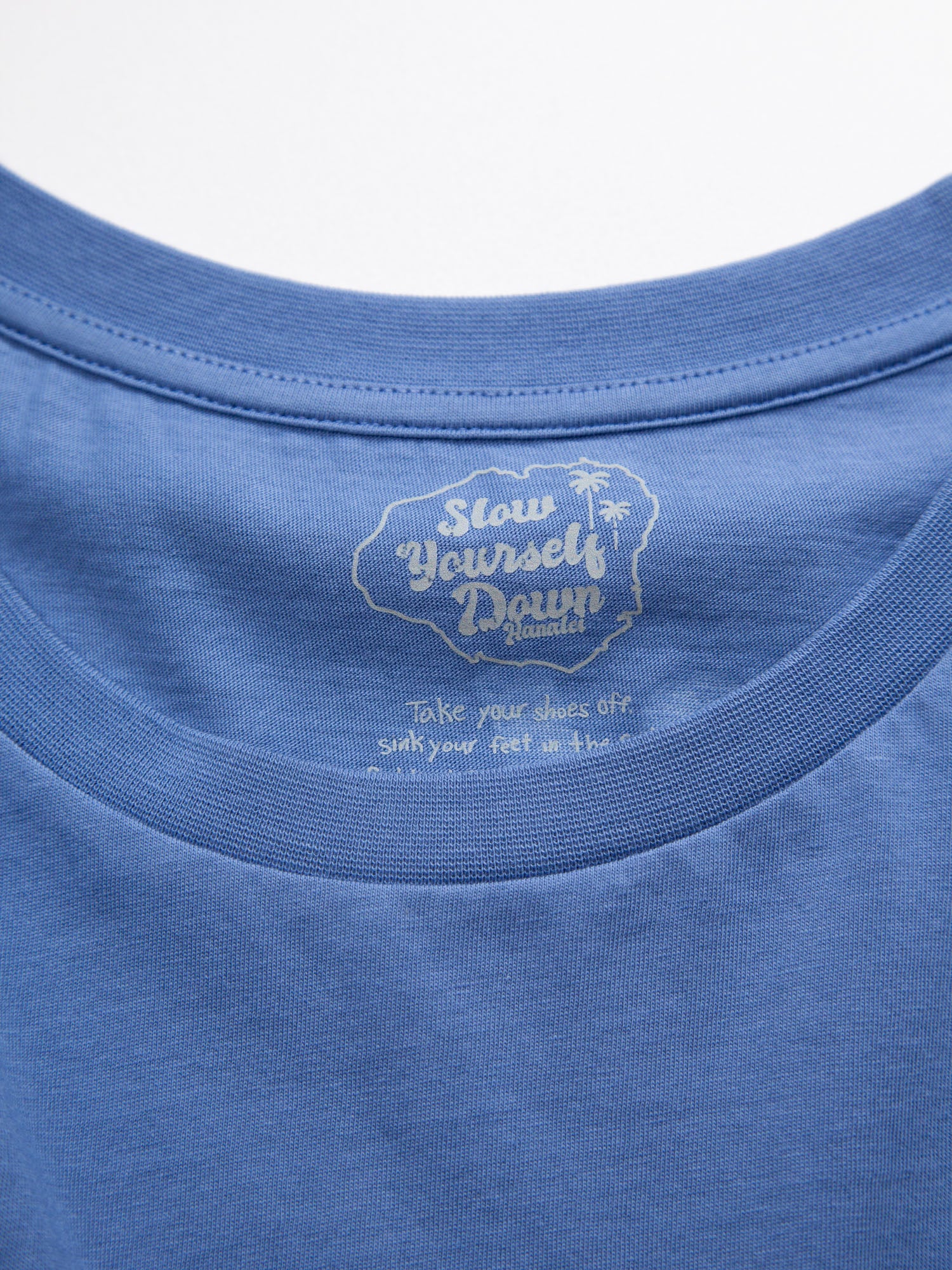 Blue Retro Moon Crop | Organic Cotton | Slow Yourself Down - Womens Shirts