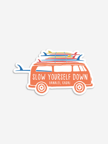 Surfer Van Sticker | Slow Yourself Down