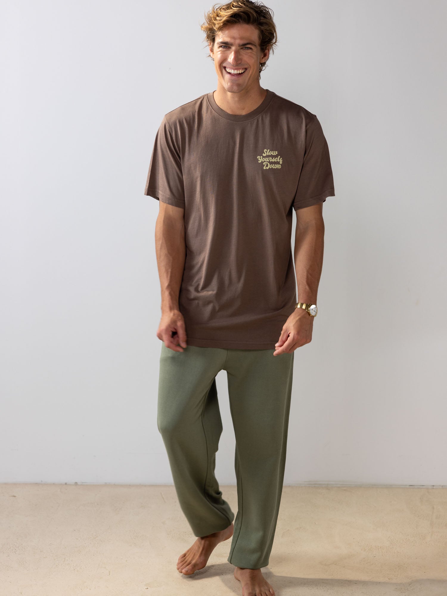 Coffee Retro Tee | Organic Cotton | Slow Yourself Down - Mens Shirts