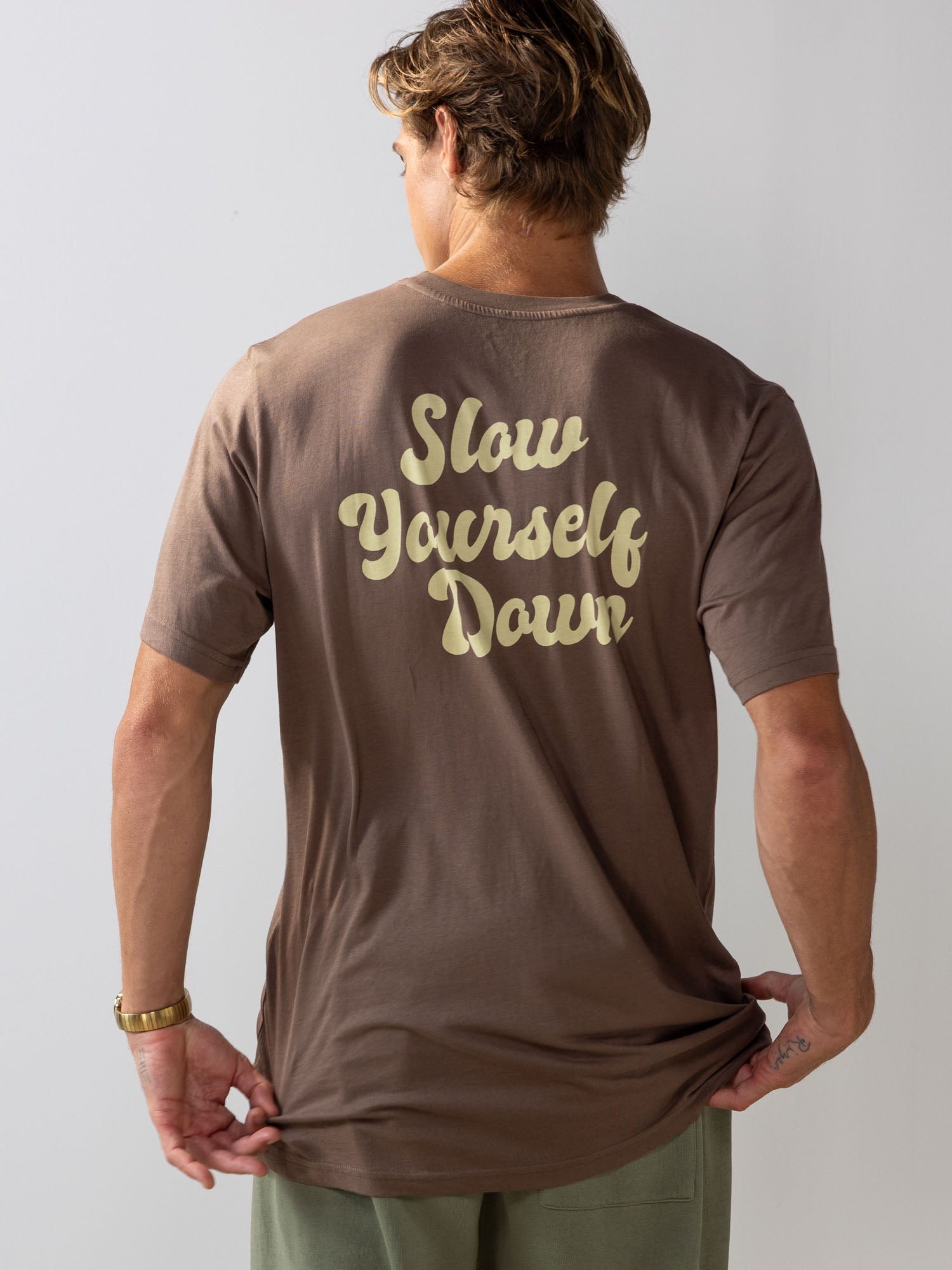Coffee Retro Tee | Organic Cotton | Slow Yourself Down - Mens Shirts