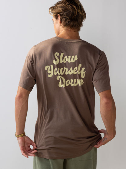 Coffee Retro Tee | Organic Cotton | Slow Yourself Down - Mens Shirts