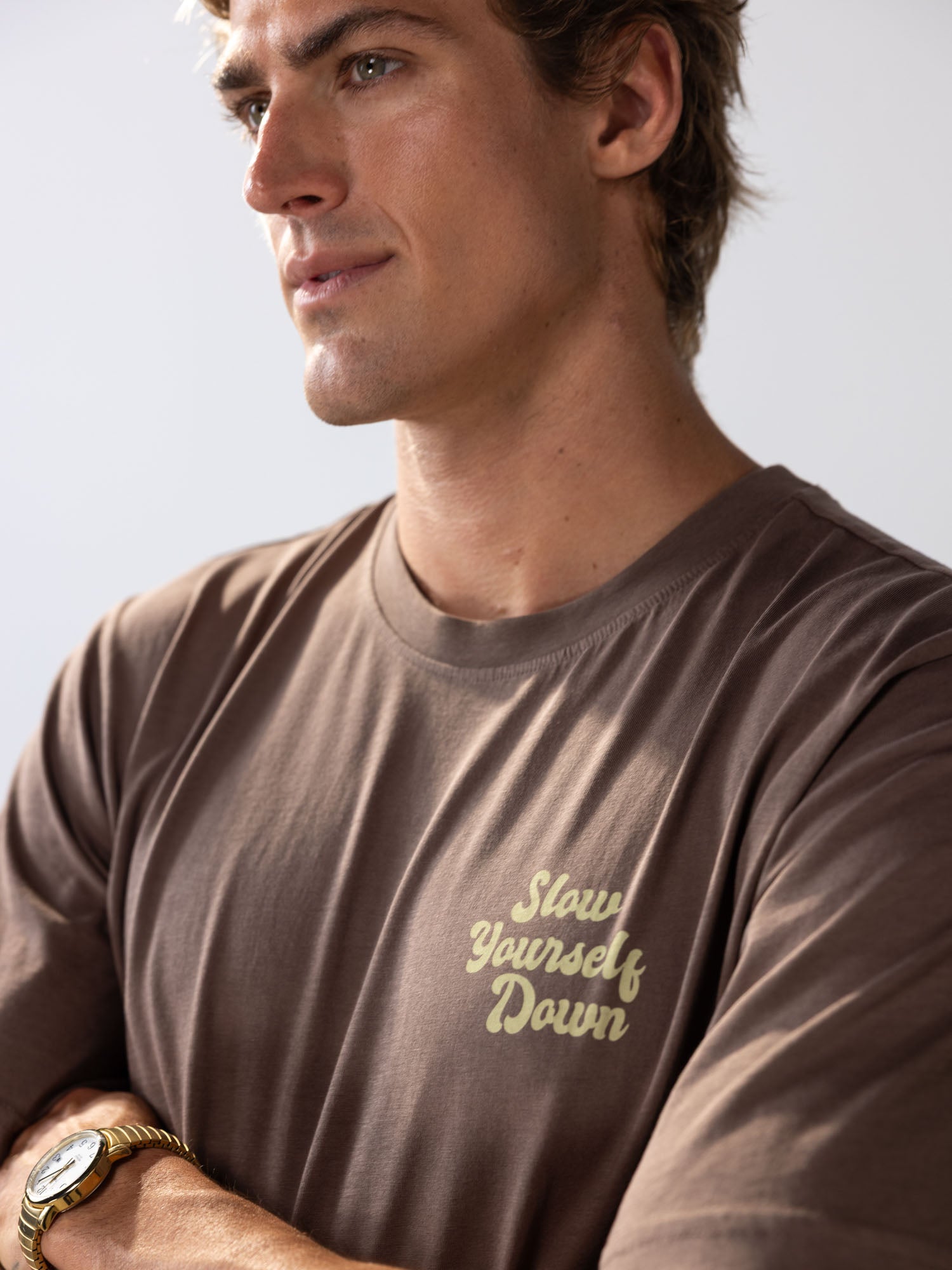 Coffee Retro Tee | Organic Cotton | Slow Yourself Down - Mens Shirts