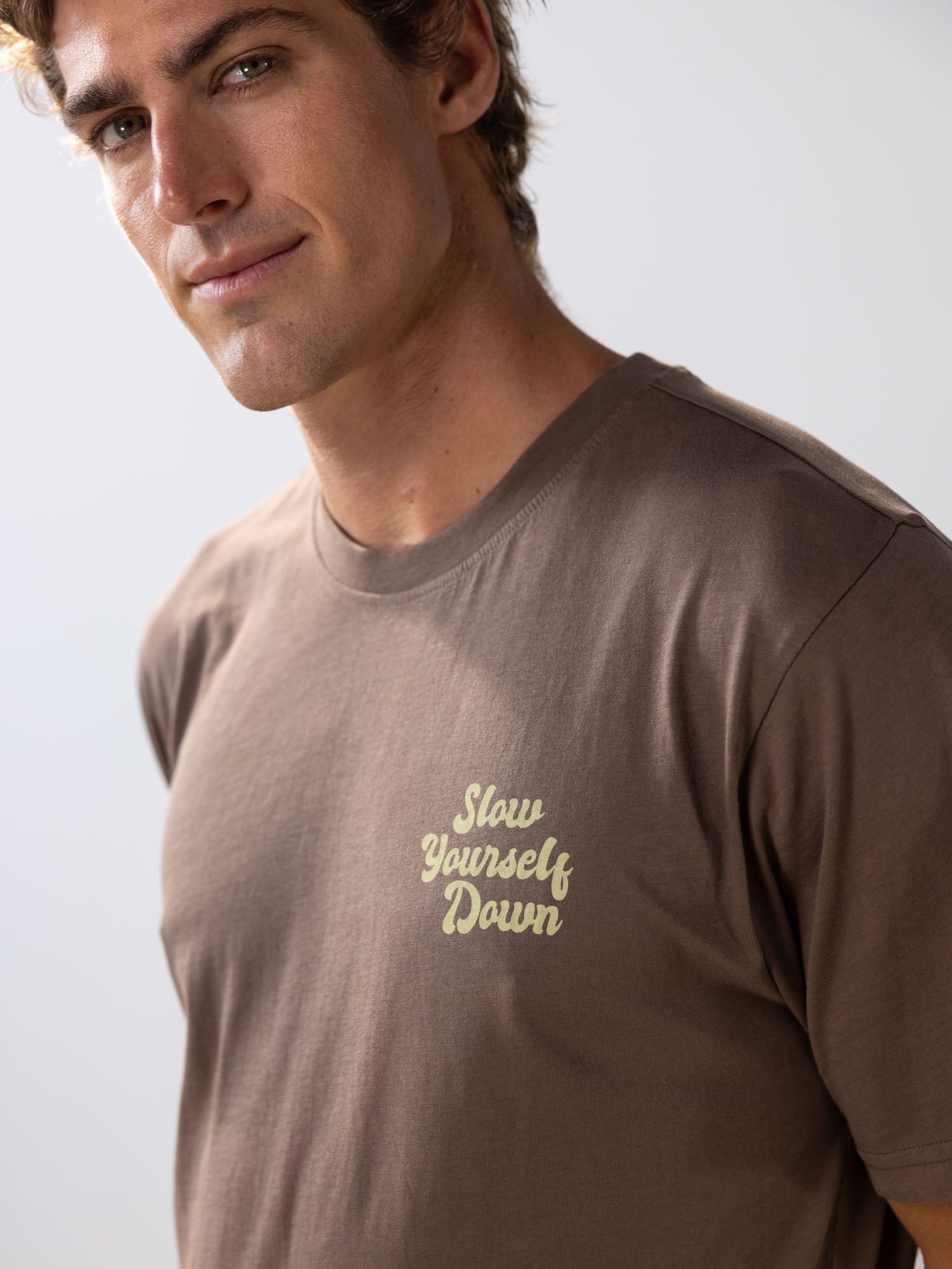 Coffee Retro Tee | Organic Cotton | Slow Yourself Down - Mens Shirts