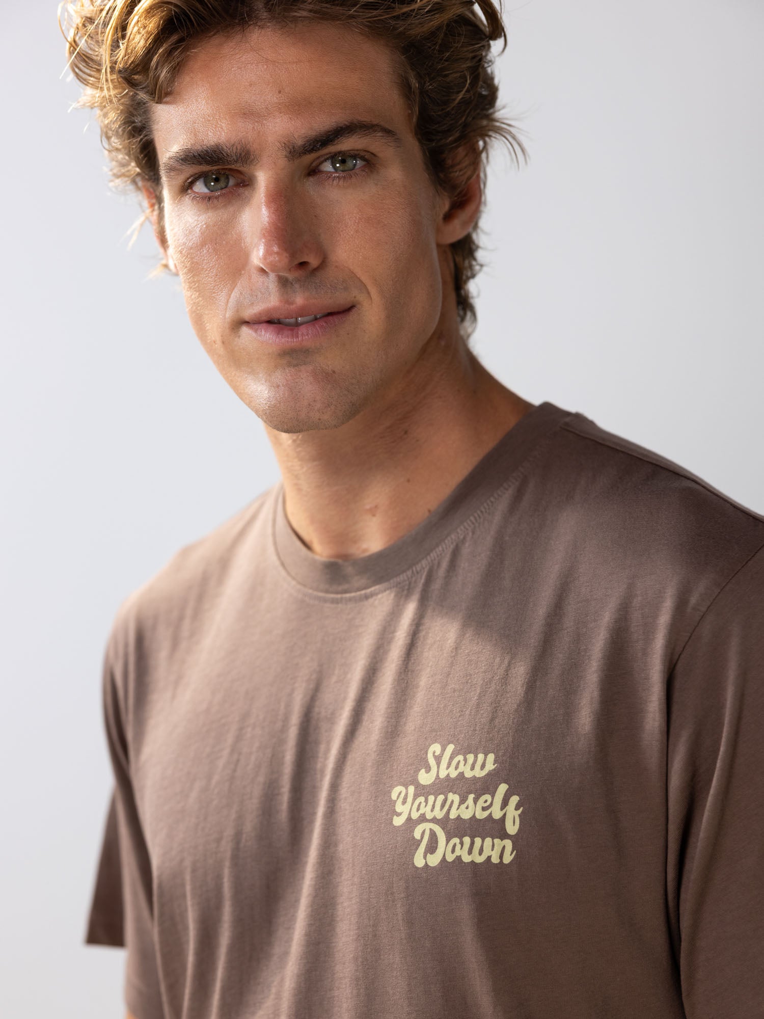 Coffee Retro Tee | Organic Cotton | Slow Yourself Down - Mens Shirts