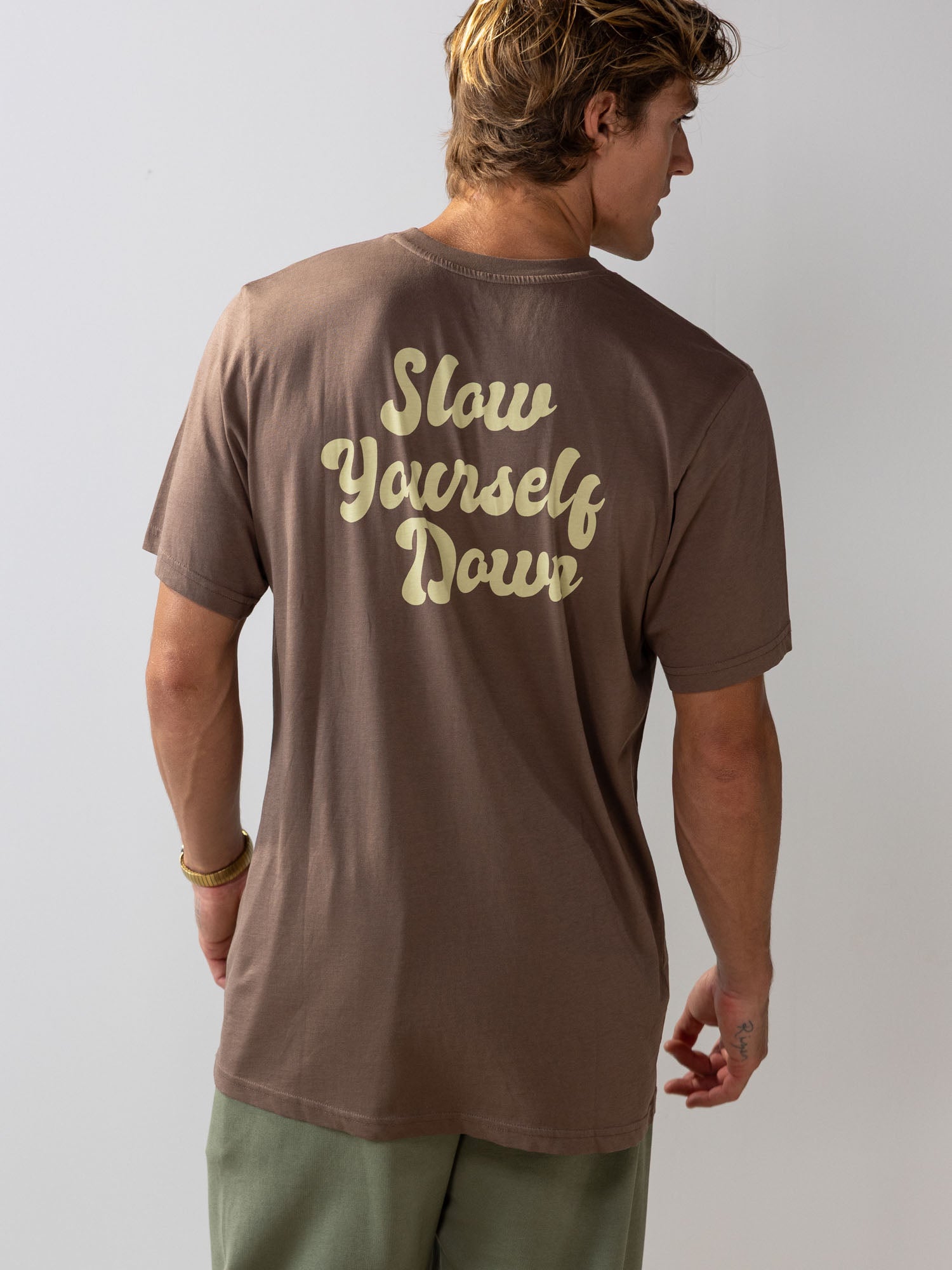 Coffee Retro Tee | Organic Cotton | Slow Yourself Down - Mens Shirts