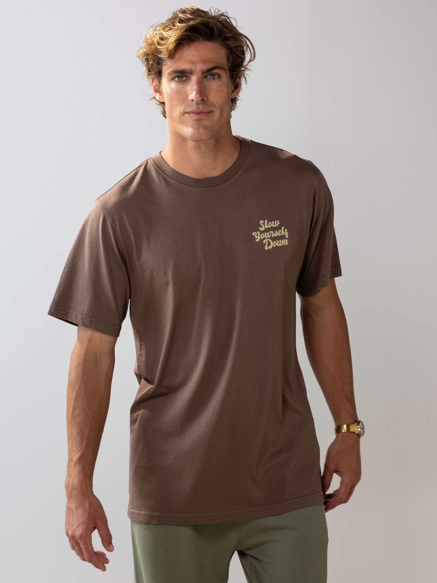 Coffee Retro Tee | Organic Cotton | Slow Yourself Down - Mens Shirts